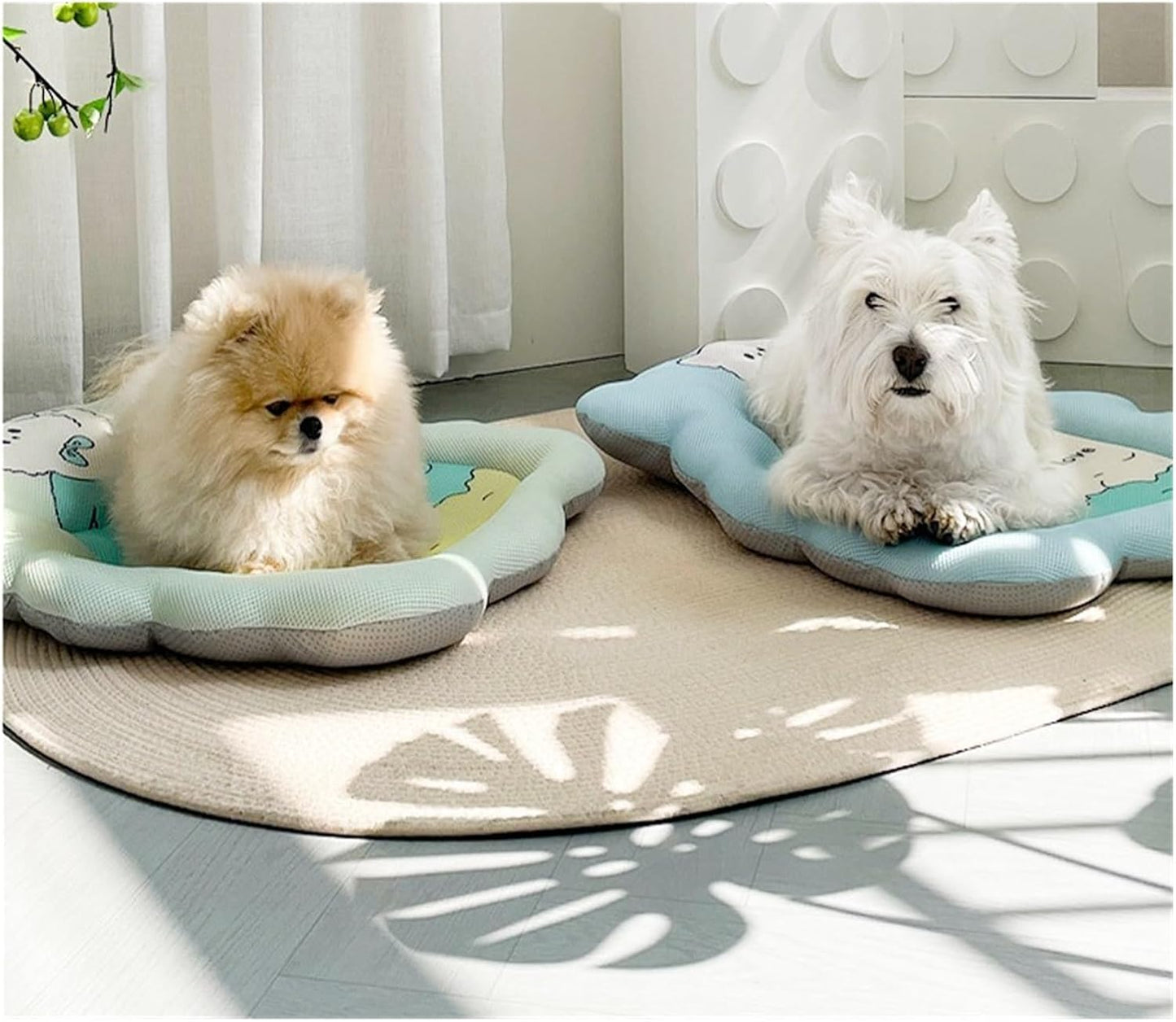 Pet Cooling mat for All Seasons, cat and Dog Kennel Sleeping for Small Dogs, Spring and Summer den for Cats and(Toffeepowder(autumnandwin),L)