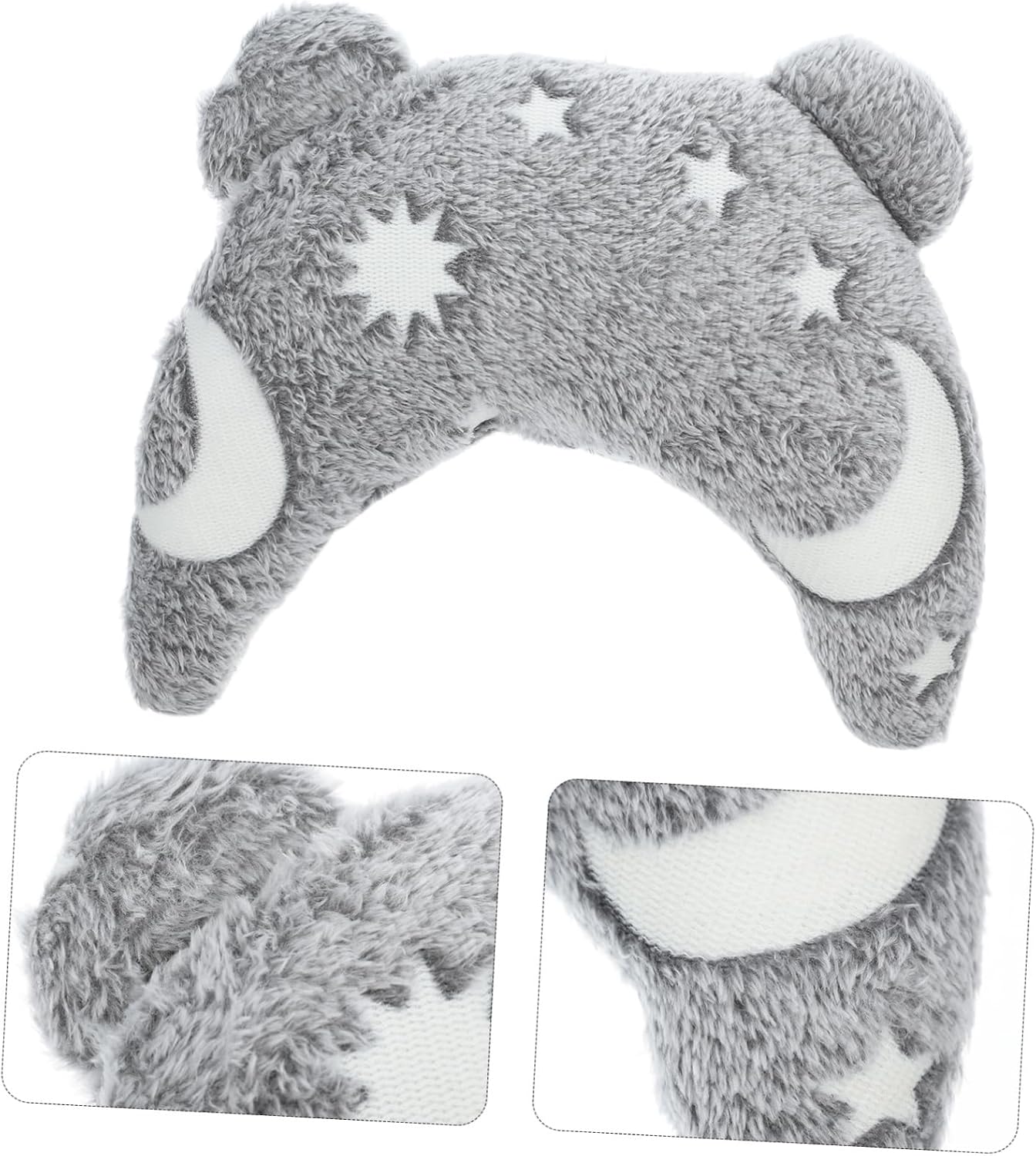 BESTonZON Calming U-Shaped Neck Pillow for Pets Soft Half-Moon Cushion for Dogs and Cats Removable Washable Cover Sleep Comfort and Interactive Dark Design