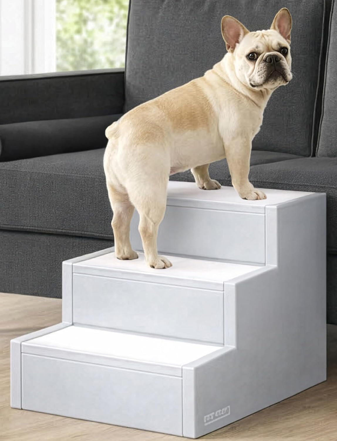 Pet Gear Pet Step III & IV Pet Stairs for Small Dogs and Cats up to 50 pounds, Lightweight, No Tools Required, 13 Colors to Choose from, Sea Salt, 3 Steps