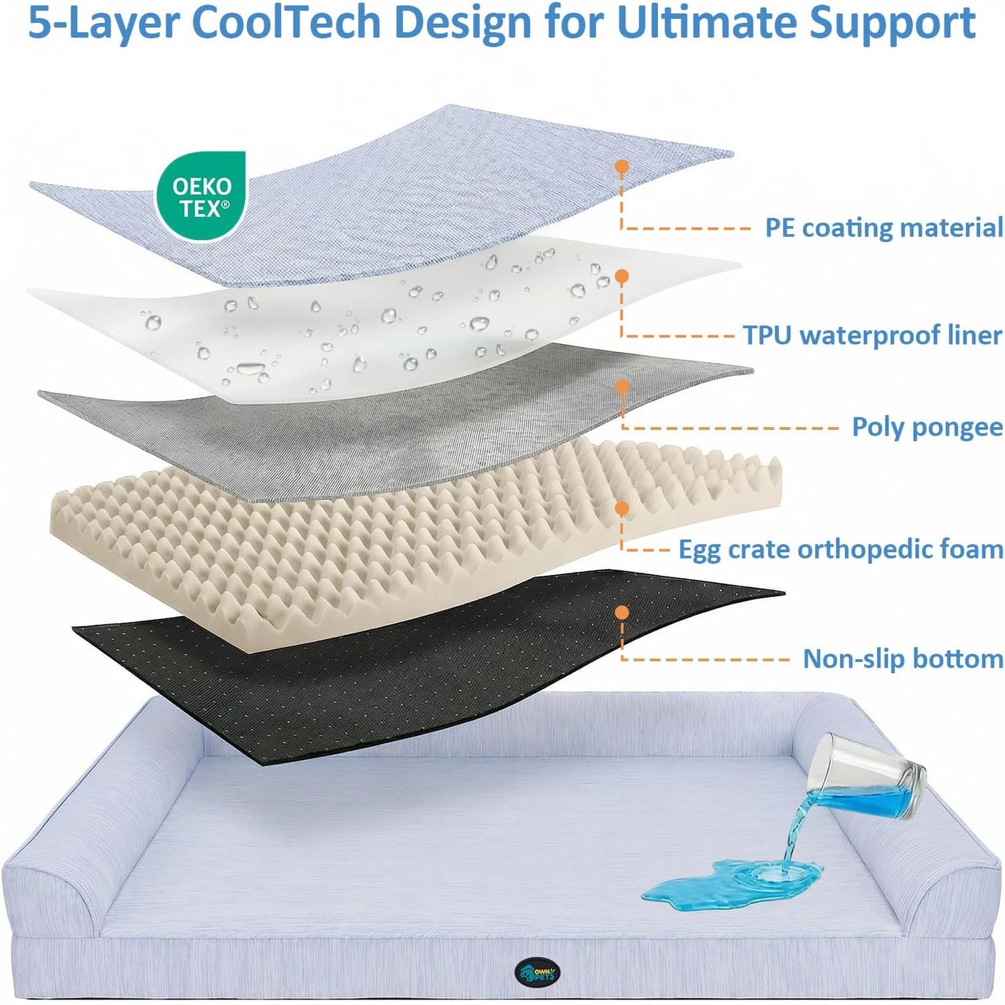 Ownpets Dog Cooling Bed (L(42" x 30"))