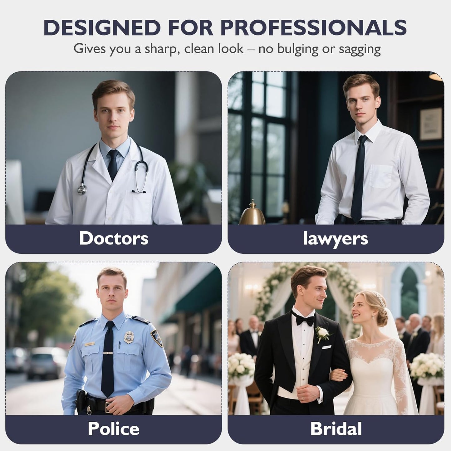 Shirt Stays For Men, Shirt Stays For Police And Military, Elastic Non slip and Durable Shirt Stay For Men, 2025 Upgrade Keep The Look Professional (a pair)