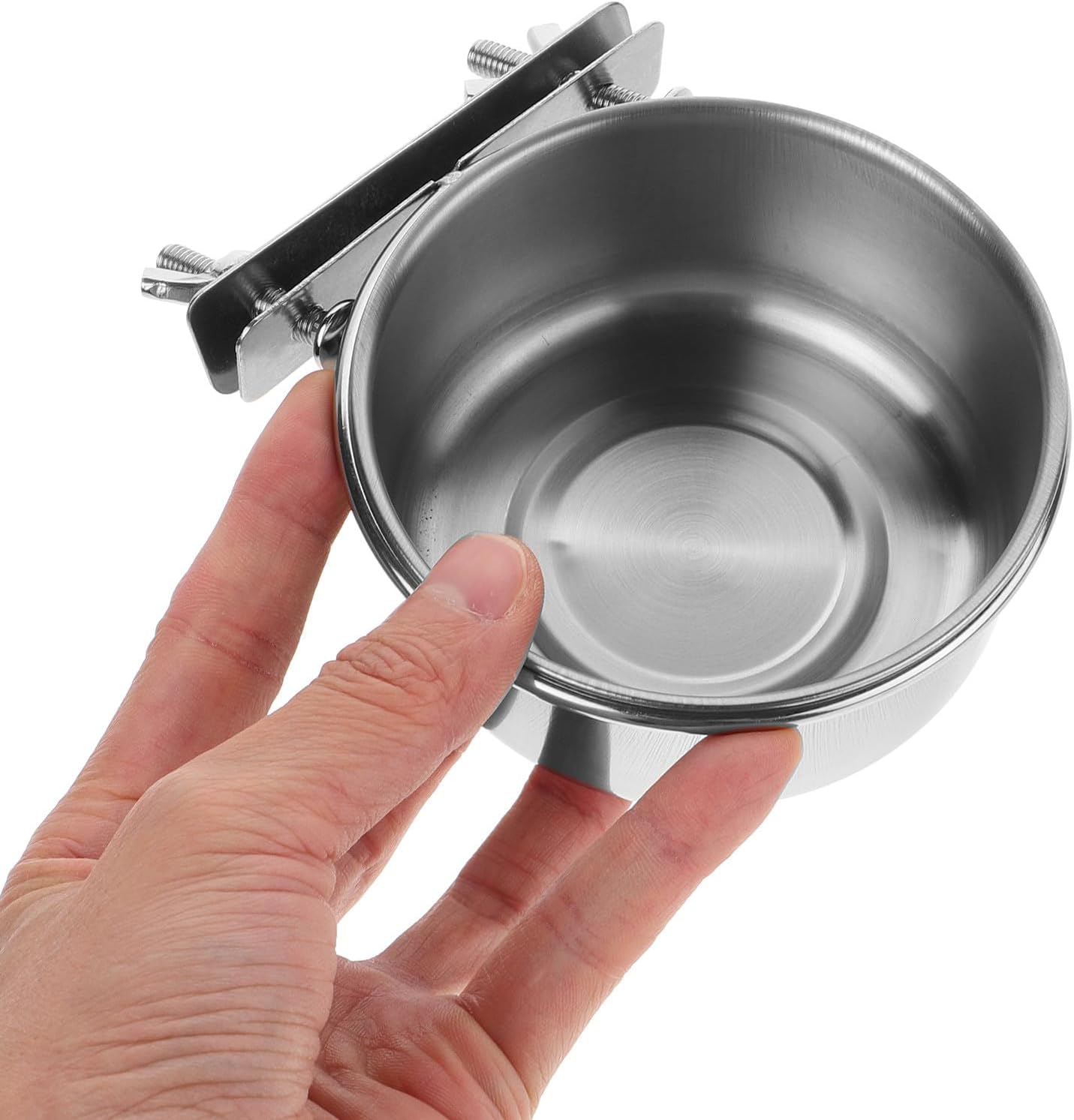 PRETYZOOM Elevated Dog Bowl and Water Dish Set with Stainless Steel Bowls, Wall-Mounted Double Screw Holder 10cm, Non-Spill Feeder for Small to Large Dogs and Puppies