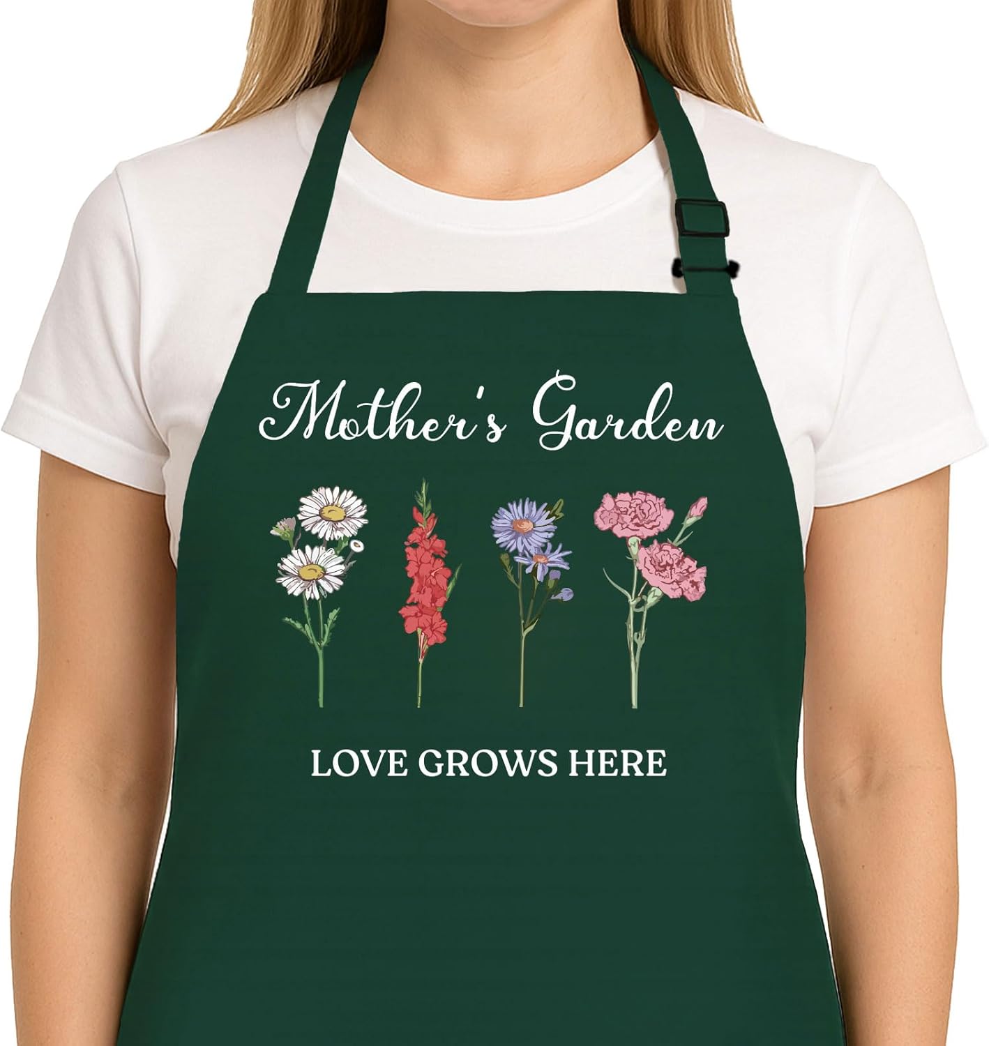 Garden Aprons for Mom, Mothers Day Apron Gifts for Mother Wife, Gardening Gifts for Gardeners, Kitchen Cooking Apron