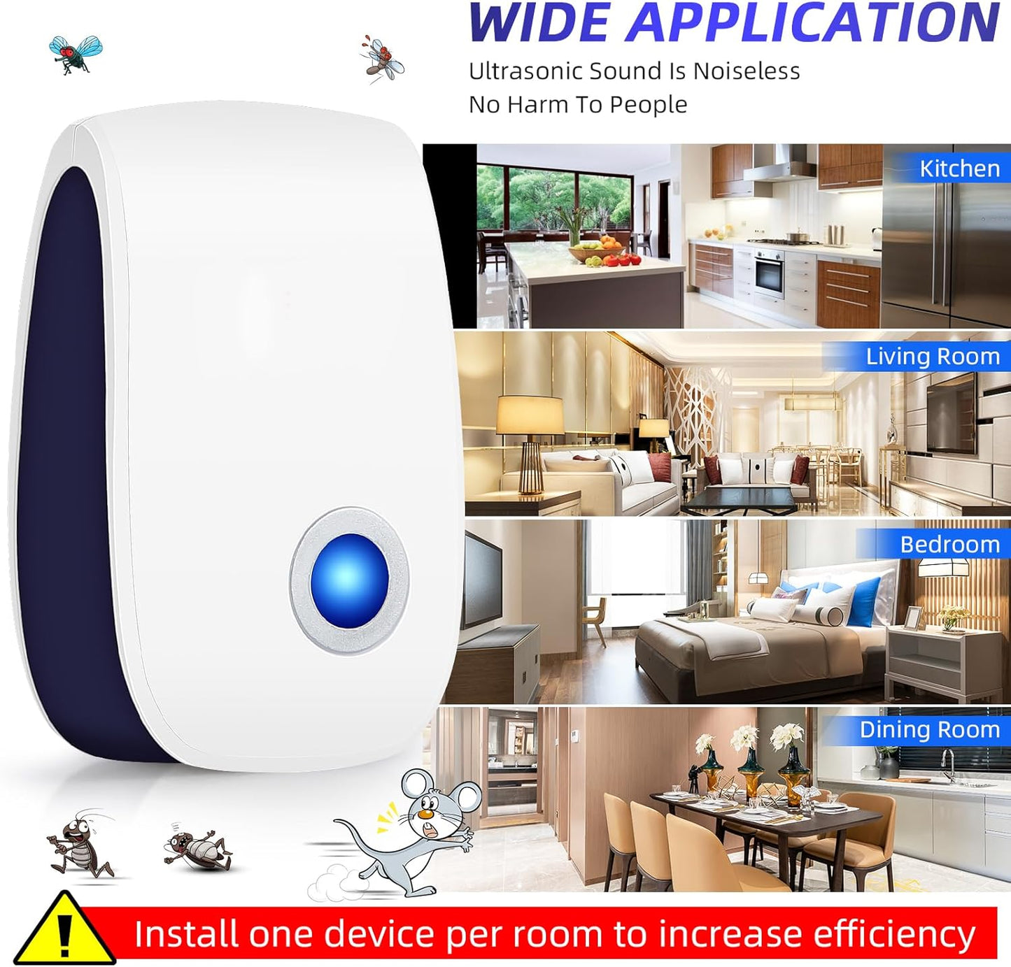 2026 Electronic Ultrasonic Pest Control Repeller Plug in for Roach Rodent Mouse Spider Bugs, Upgraded Mouse Repellent Ultrasonic Plug in Mice Repellent Indoor for Home, Office, Kitchen(10Pack)