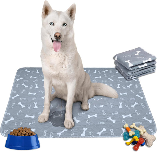 MarV 2-Pack Washable Pee Pads for Dogs Non Slip Puppy Pads , Ultra-Absorbent Mats for Puppy Training, Multi-Use, Reusable Puppy Pads (Grey, M)