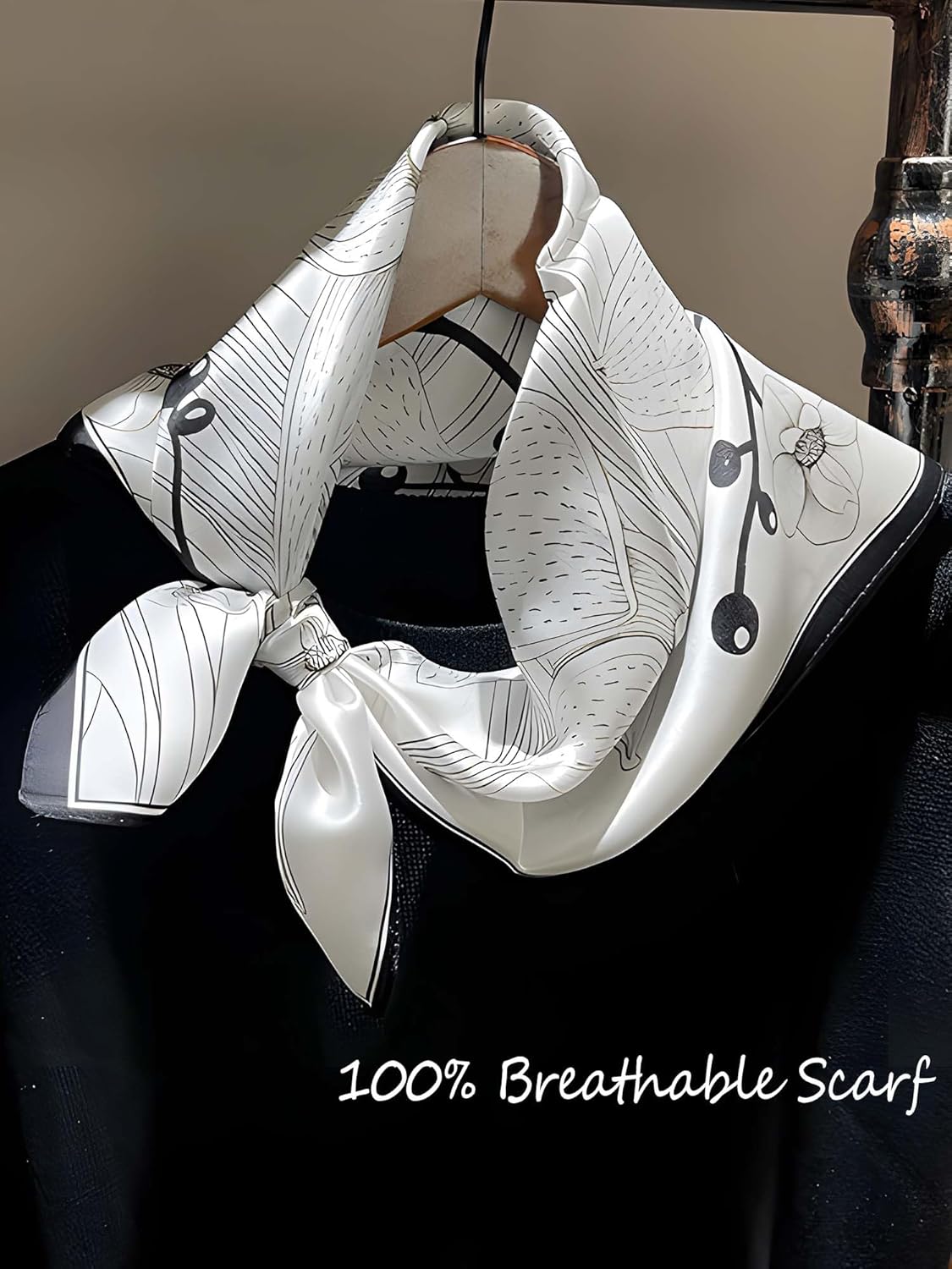 100% Mulberry Silk Scarf for Women Hair Lightweight Square Neckerchief Wrap For Head Scarves 21"