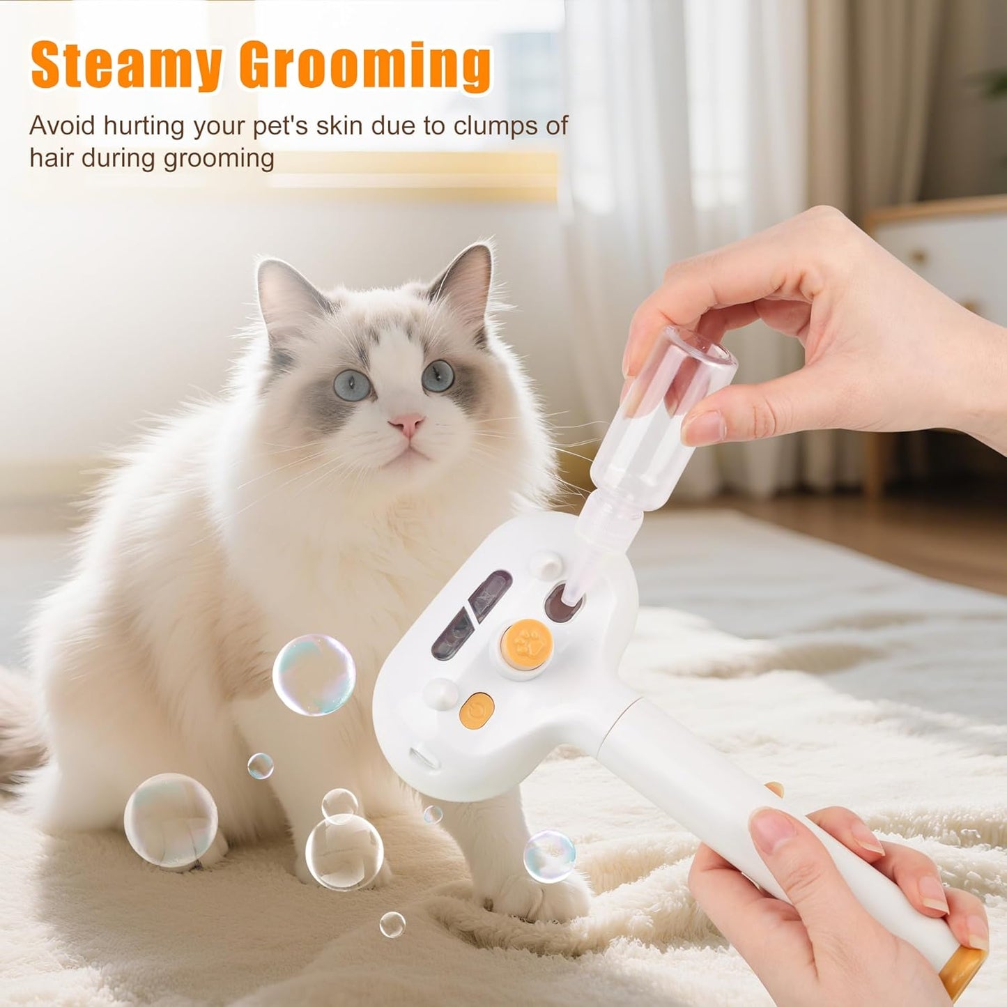 2026 New Upgrade 3-in-1 Pet Steam Brush - Dog Brush for Shedding & Cat Brushes for Indoor Cats - Skin-Friendly, Self-Cleaning Grooming Brush for Dogs & Cats - Hair Removal Tool