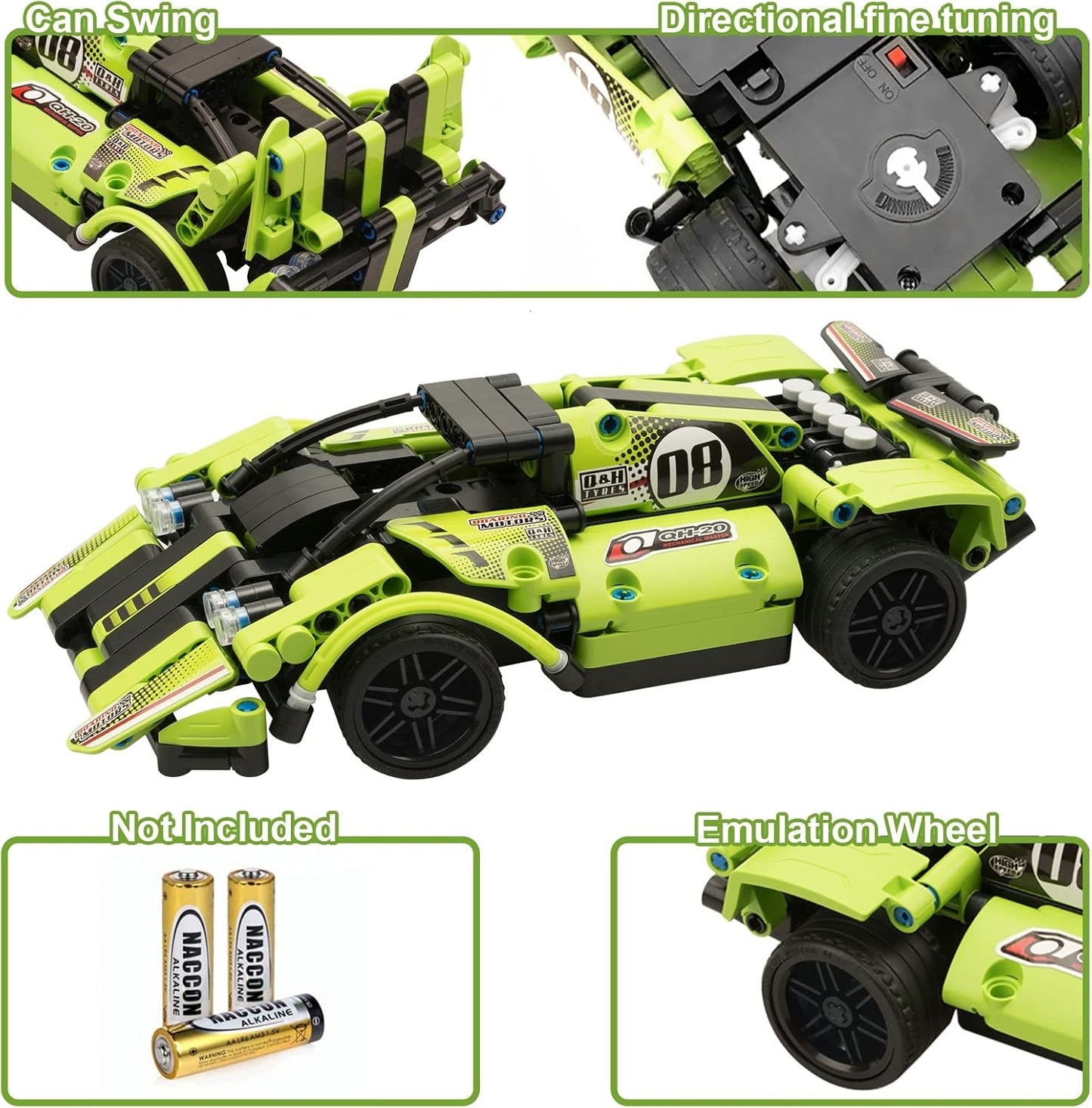 STEM Building Toys for Kids with 2-in-1 Remote Control Racer Snap Together Engineering Kits Early Learning Racecar Building Blocks - Best Gift for 6 7 8 9＋Year Old Boys and Girls