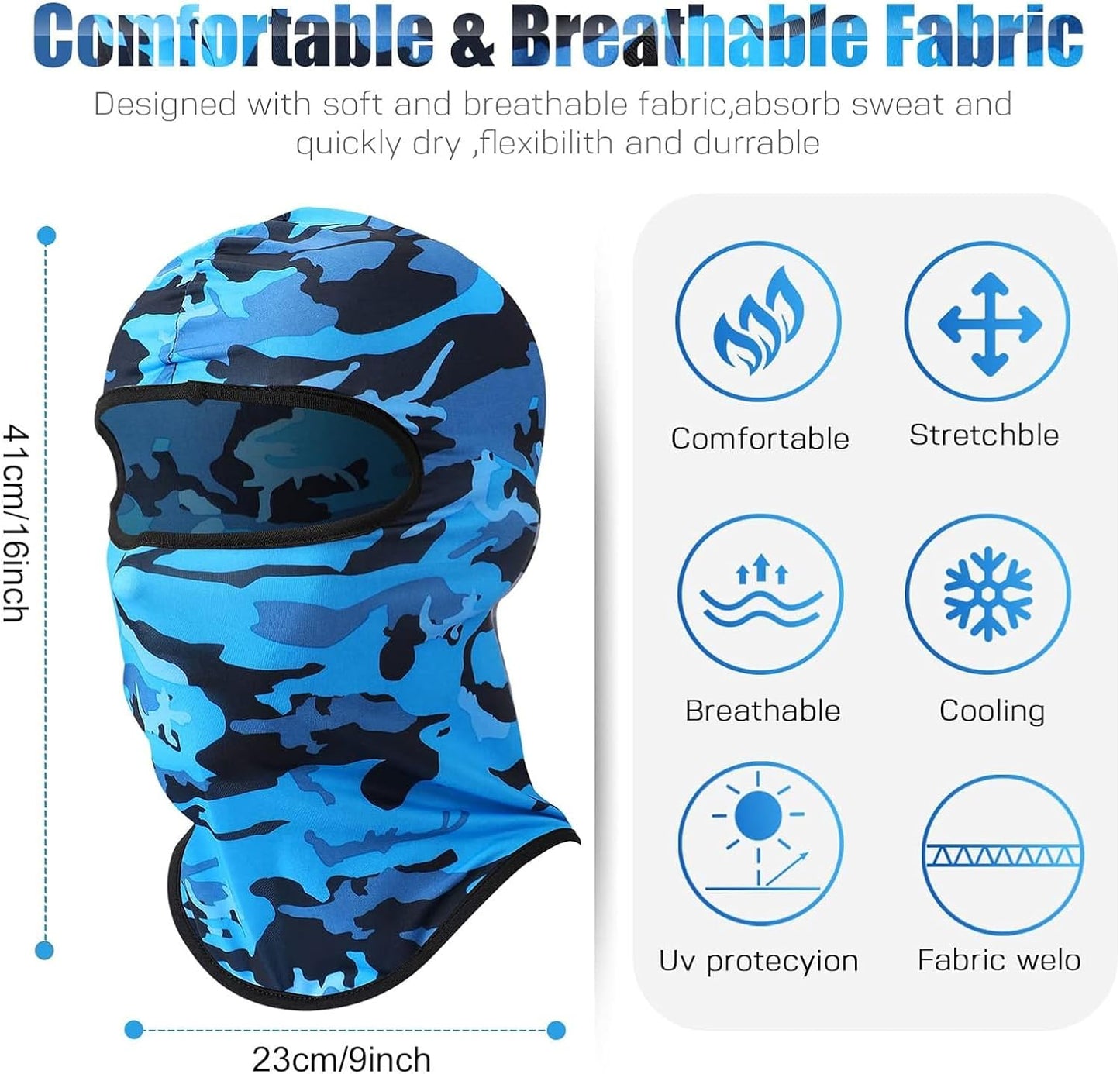 30 Pcs Balaclava Ski Face Mask Full Face Cover Mask UV Protection Cooling Neck Gaiter Summer for Men Women Winter Outdoor