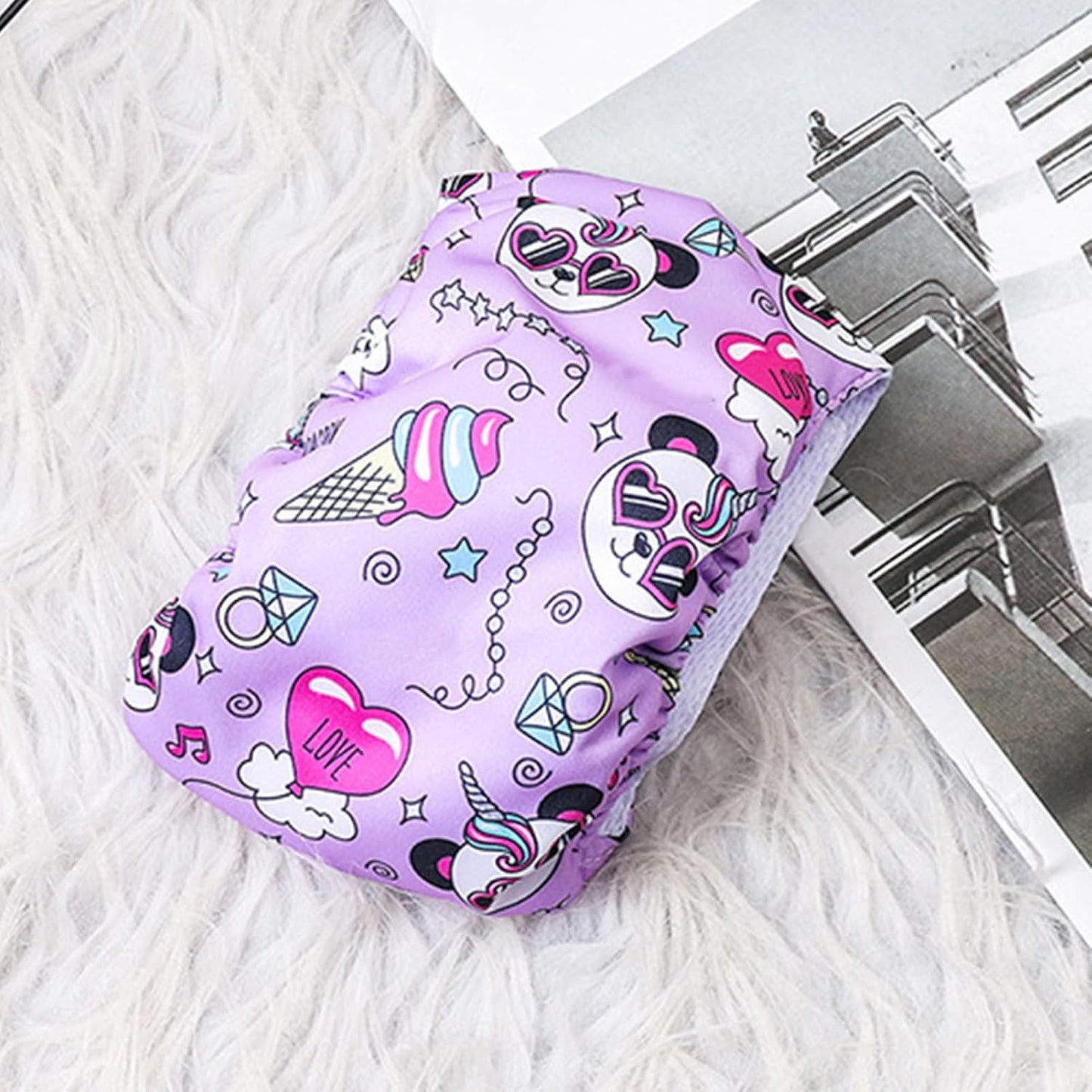 Male Dog Physiological Pant Breathable Adjustable Waist Reusable Washable Pet Diaper for Indoor Outdoor Use Polyester Material (L)