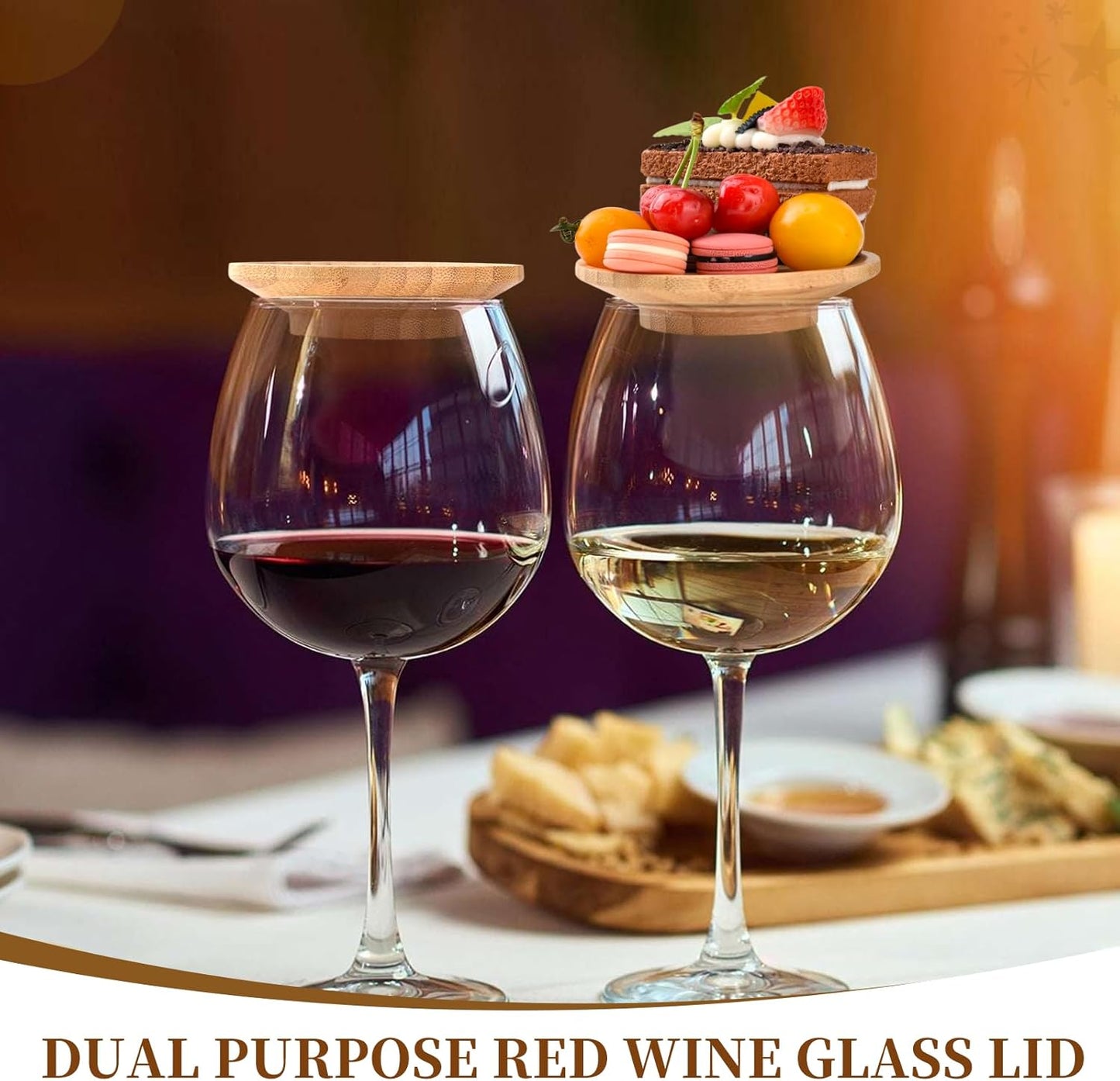 10 Pcs Wine Glass Charcuterie Topper, 4" Mini Charcuterie Boards, Wine Appetizer Plates for Family Gatherings, Restaurants, Bars