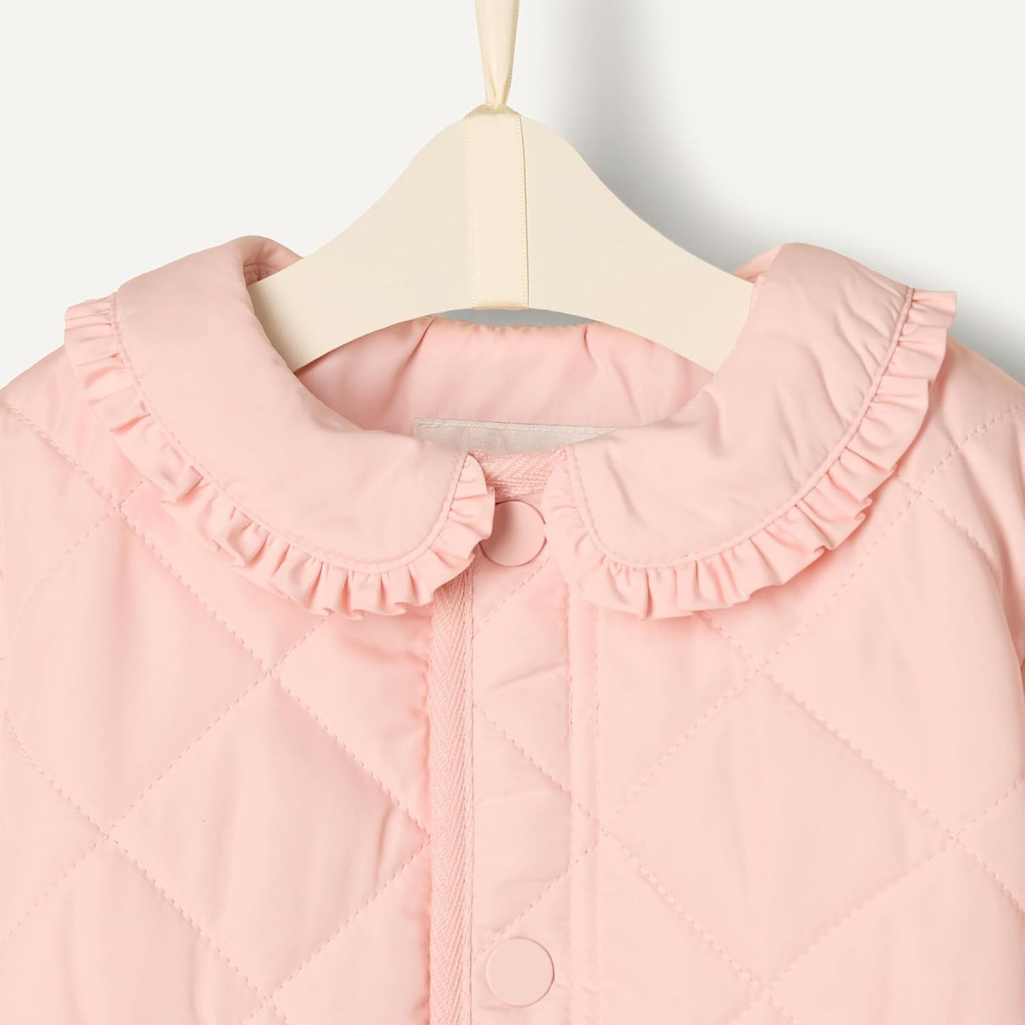Amazon Essentials x Sofia Grainge Toddler and Baby Girls' Midweight Quilted Field Jacket with Ruffle