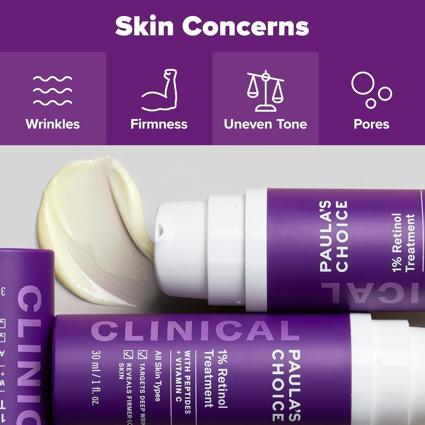 Paula's Choice CLINICAL 1% Retinol Face Treatment with Peptides, Vitamin C & Licorice Extract, Anti-Aging Skin Care Serum, Fine Lines & Wrinkles, Fragrance Free