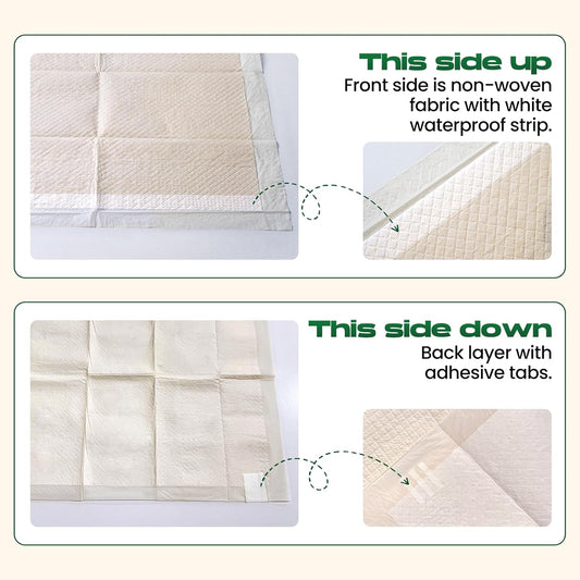 Puppy Pads 50 Count 30"x36" Pee Pads for Dogs Deodorizing Leakproof Quick Drying Dog Pee Pads Super Absorbent Disposable Bamboo Training Pads with Adhesive Tabs
