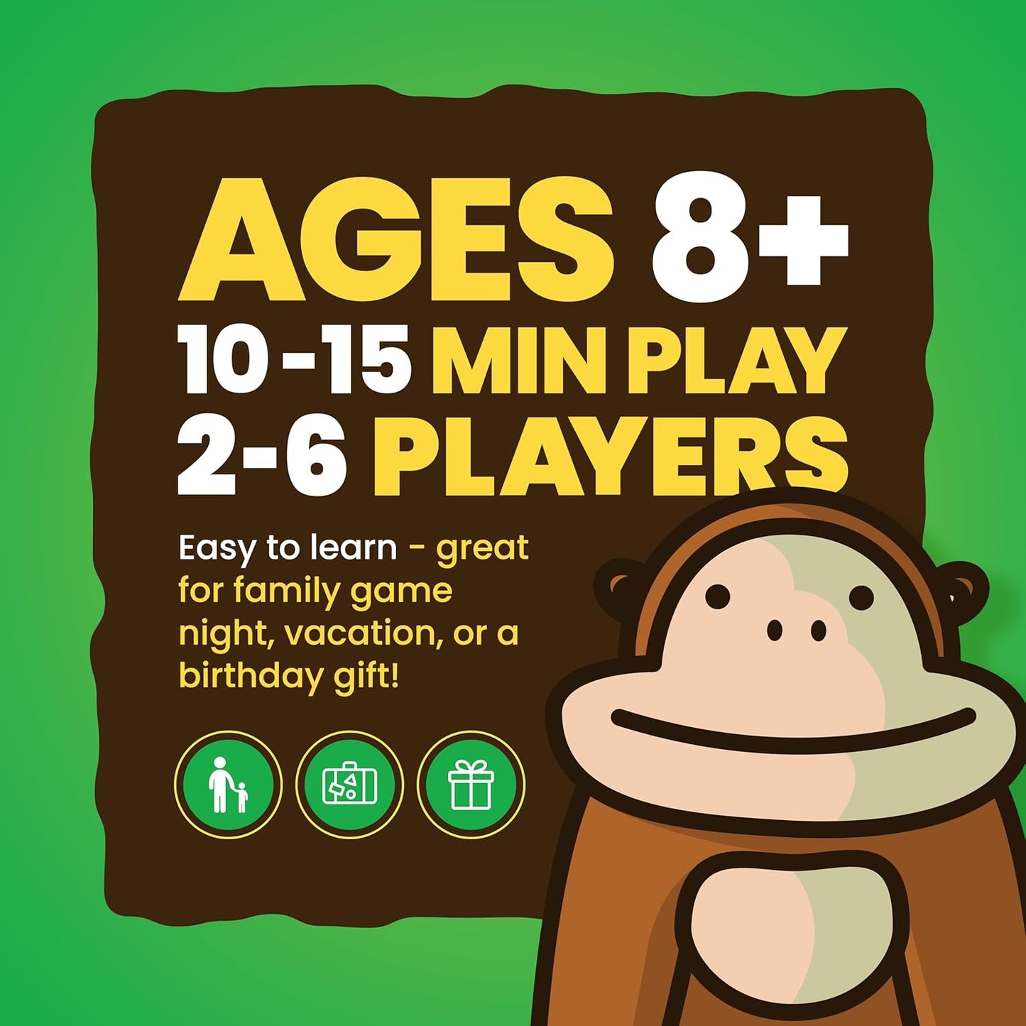 800 Pound Gorilla Board Game by Taco Cat Goat Cheese Pizza - Fun Family Card Game for Kids and Adults – Great for Family Game Night, Birthday Gift for Kids 8+ - Easy, 15 min, 2-6 Players