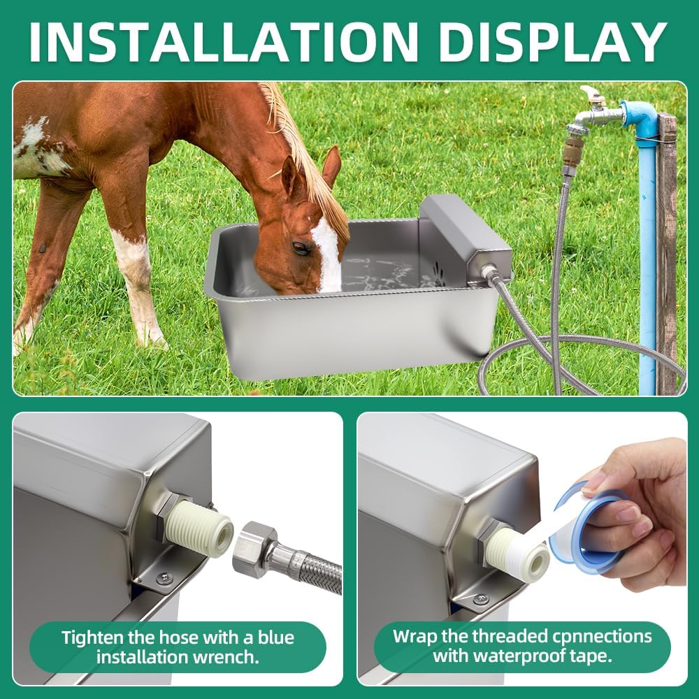 Automatic Dog Water Dispenser 23L/6Gal Capacity Large Water Bowl Auto Filling Water Fountain Stainless Steel for Large Pet Dog Chicken
