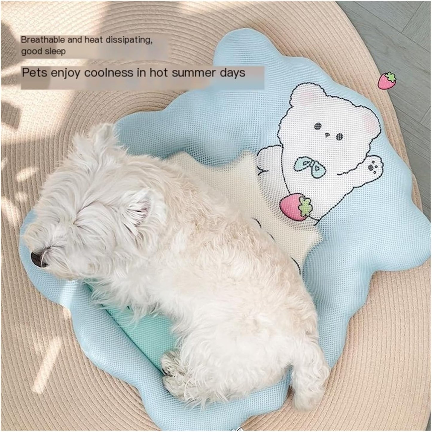 Pet Cooling mat for All Seasons, cat and Dog Kennel Sleeping for Small Dogs, Spring and Summer den for Cats and(Toffeepowder(autumnandwin),L)