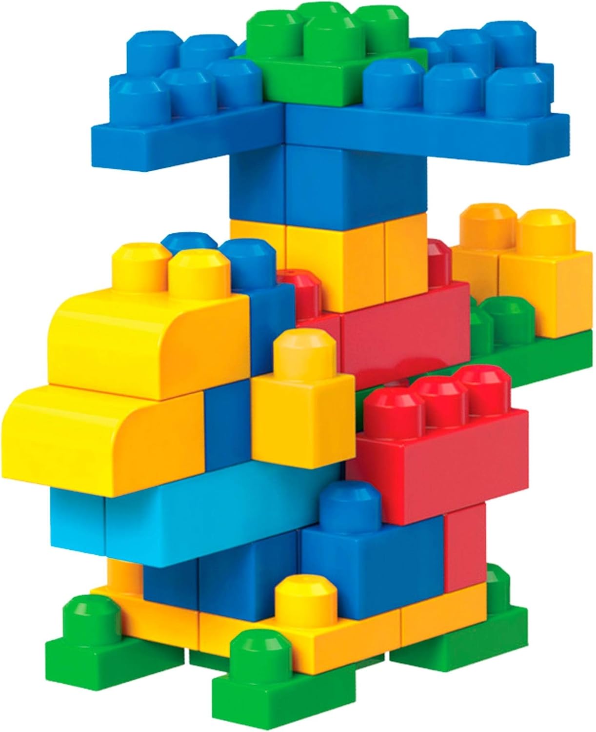 MEGA BLOKS First Builders Toddler Blocks Toys Set, Big Building Bag with 80 Pieces and Storage, Blue, Ages 1+ Years