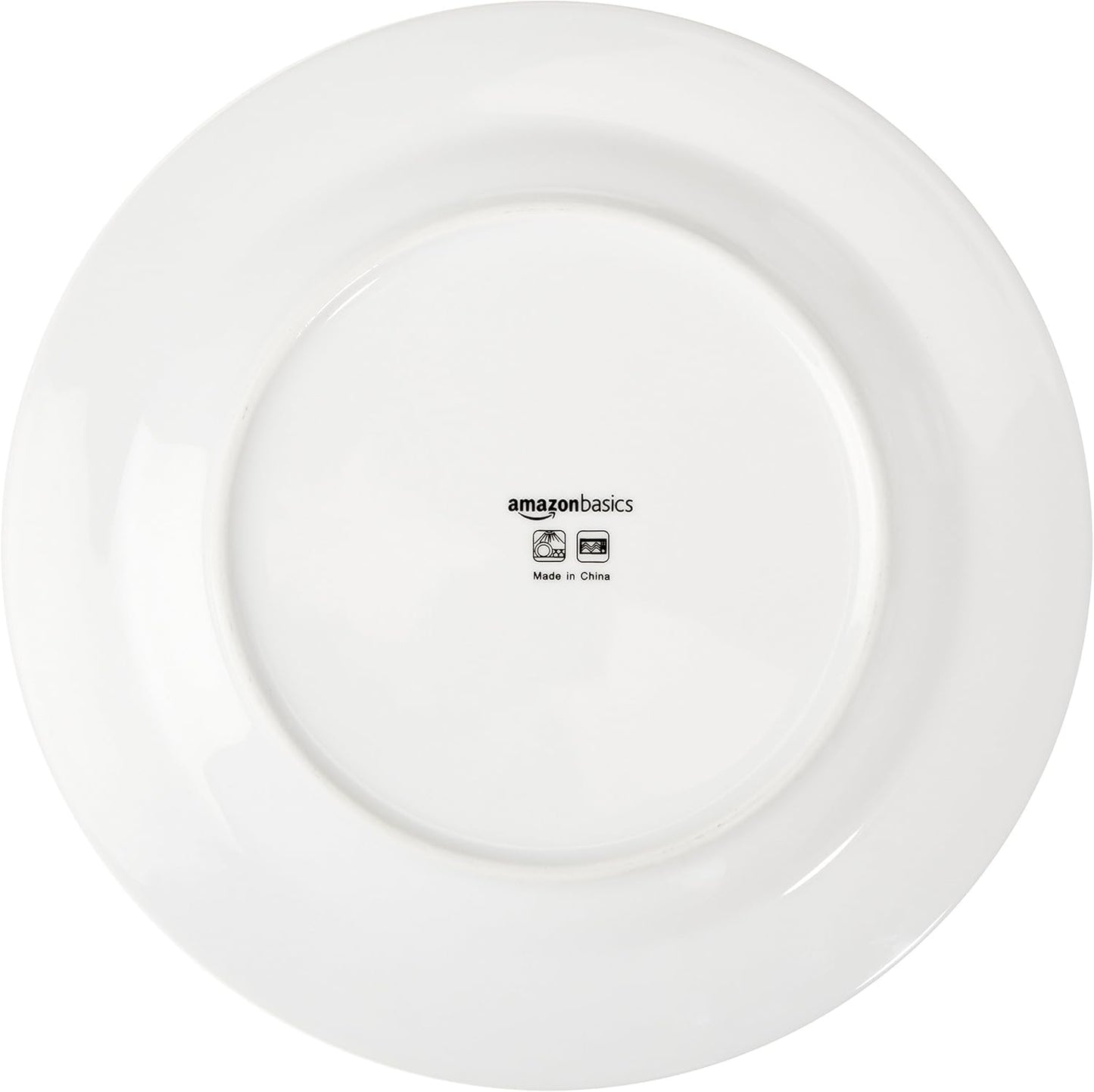 Amazon Basics 16-Piece Cafe Stripe Dinnerware Set, Microwave and Dishwasher Safe, Plates, Bowls, Mugs, Service for 4, Black