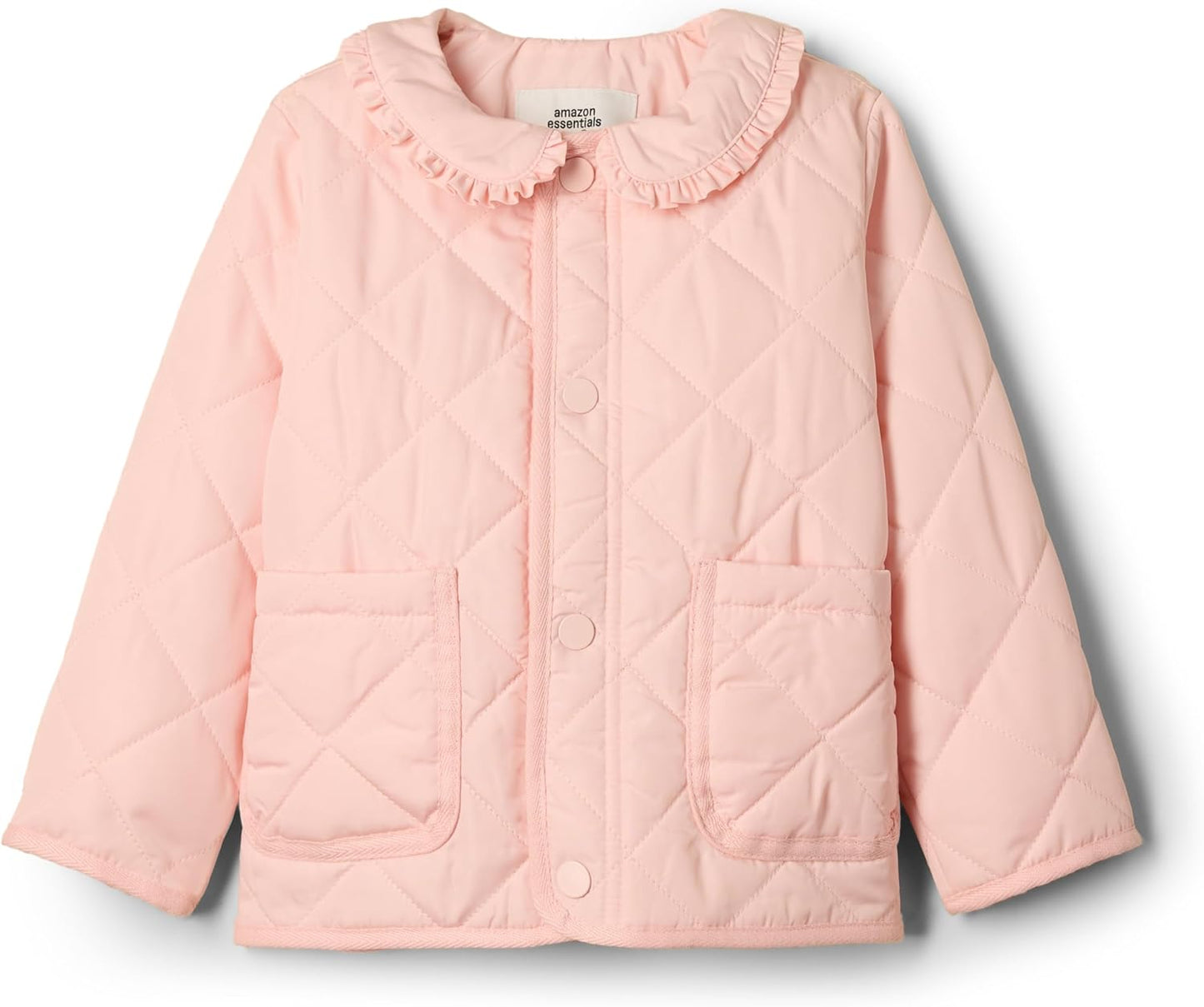 Amazon Essentials x Sofia Grainge Toddler and Baby Girls' Midweight Quilted Field Jacket with Ruffle