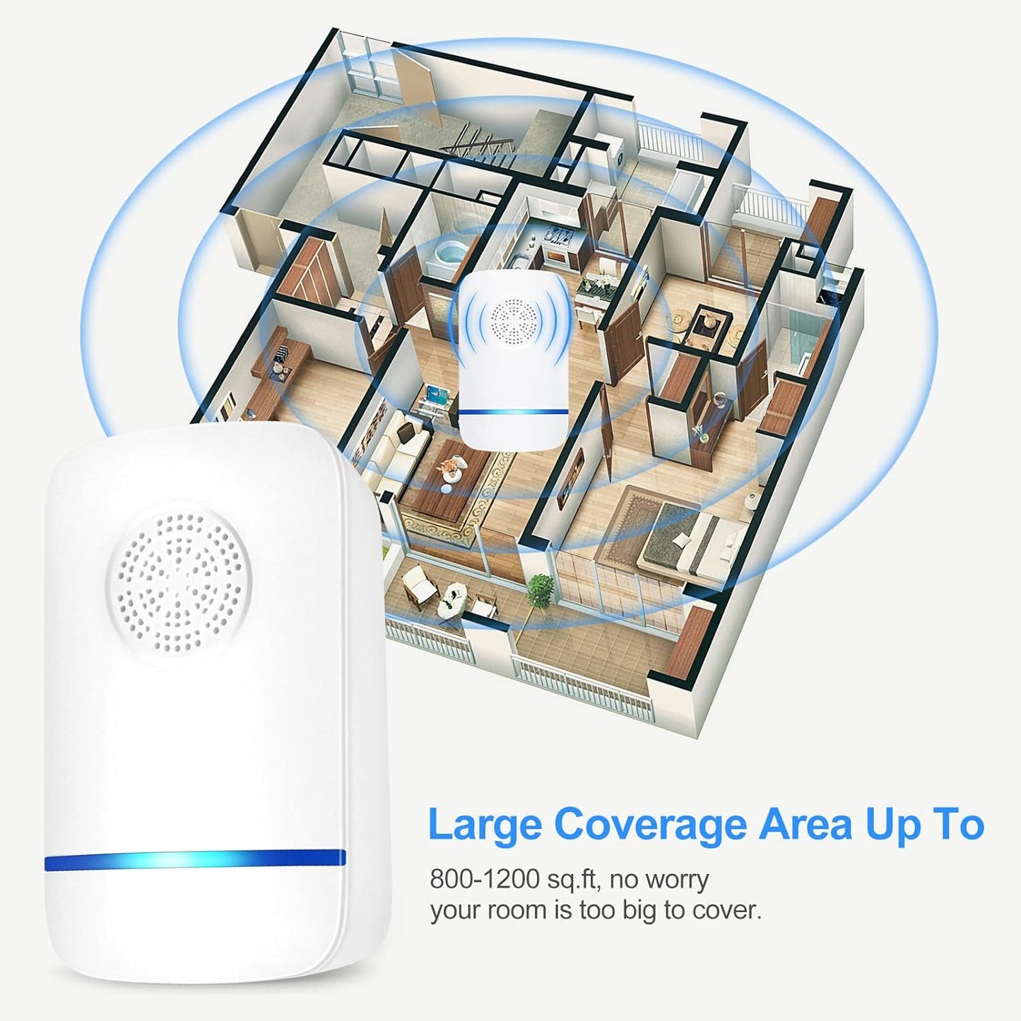 Ultrasonic Pest Repeller,Electronic Pest Repellent Plug in Pest Control for Mosquito, Mice, Ant, Roach, Fleas, Spider, Bug for Home Hotel Garage Office (6)