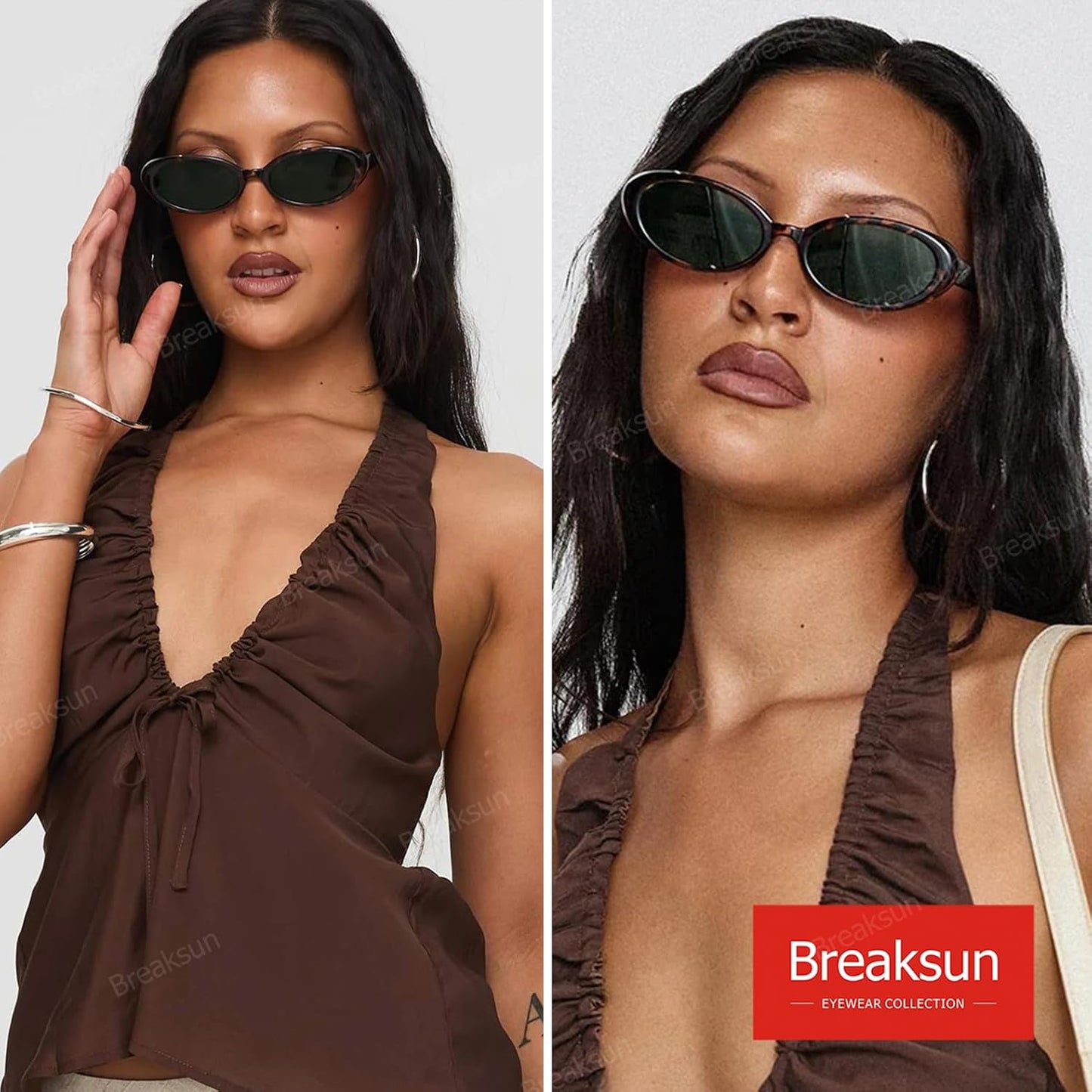 Retro Oval Sunglasses for Women Men Fashion Small Oval Sunglasses 90s Vintage Shades