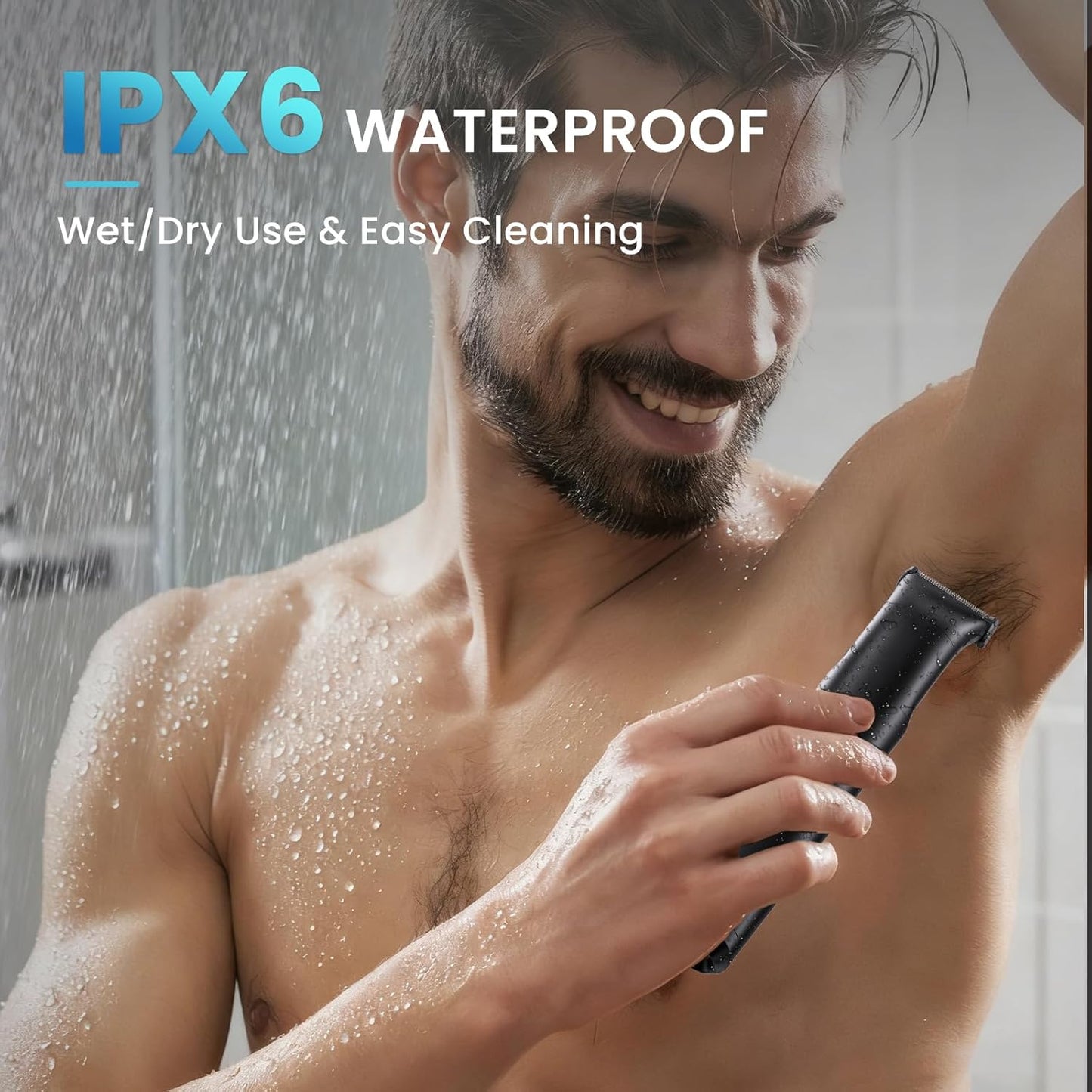 Beard & Body Hair Trimmer for Men, 3-in-1 Electric Shavers for Face Chest Arms, Legs, Travel Razors, Waterproof Wet/Dry Groomer