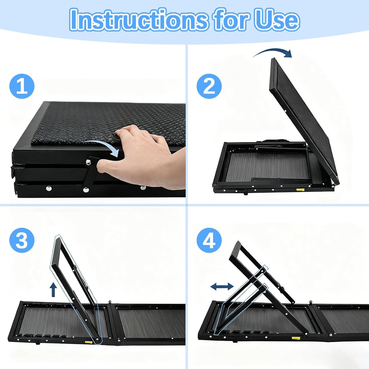 Dog Ramp for Car,49.4"x 16.1" Dog Stairs for Large Dogs with Anti-Slip Surface,Large Folding Pet Stairs for SUV,Truck with Adjustable Height,Outdoor Portable Wide Dog Steps up to 99LBS