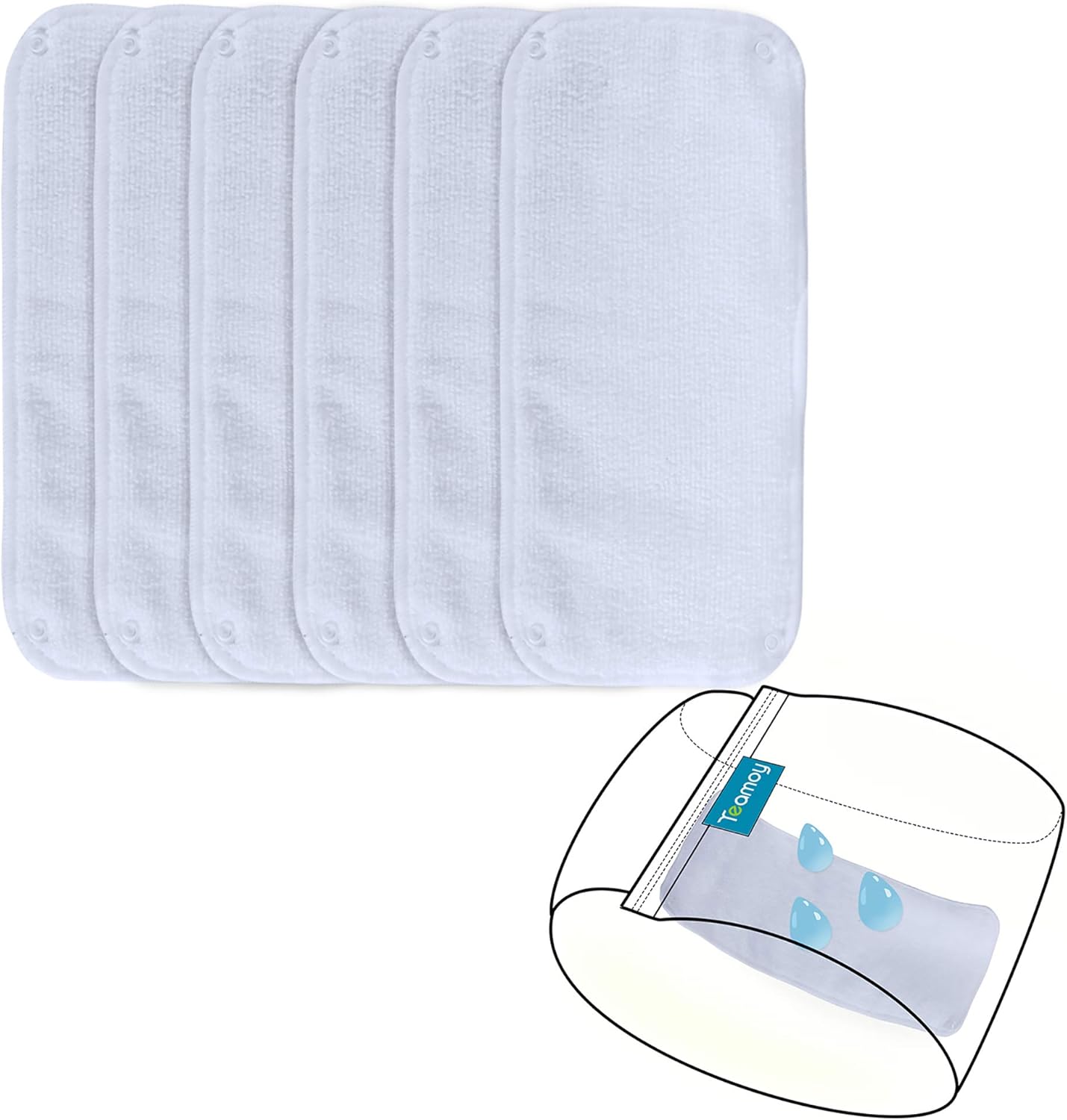 Teamoy Male Dog Diaper Pads, Reusable Dog Belly Band Liner Pads(Pack of 6), XXL