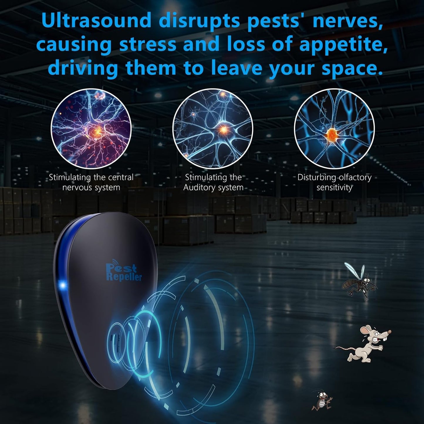 6 Pack 2026 Ultrasonic Repellent Indoor, Mouse Traps Insert Plug in, Pest Control Repellent Ant, Roach,Rodent, Mouse, Bugs, Mosquito, Spider, for Home, Office, Kitchen