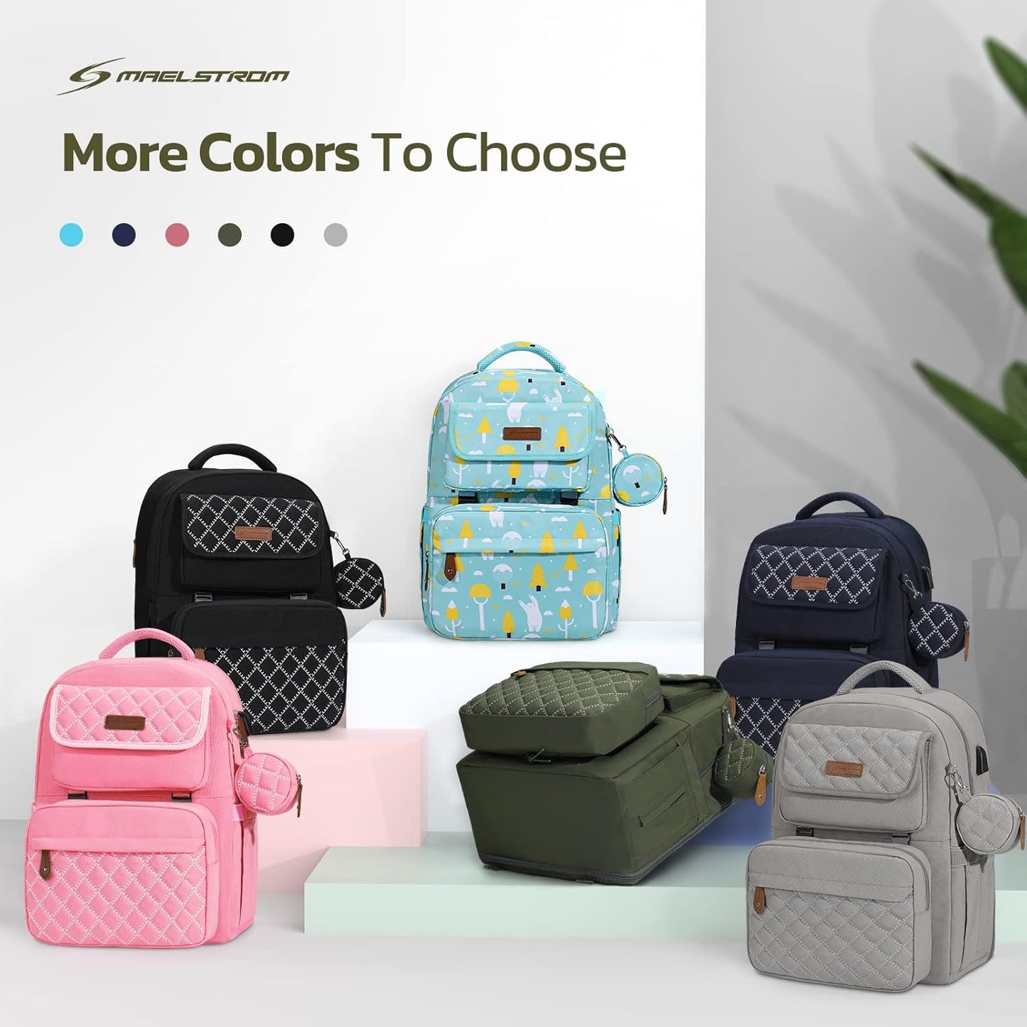 Large Diaper Bag,29L-45L Expandable Diaper Bag Backpack for 2 Kids/Twins Baby Stuff, with Removable Cross Body Bottle Bag for Mom/Dad,Stylish Baby Bag Gift for Boys/Girl-Army Green