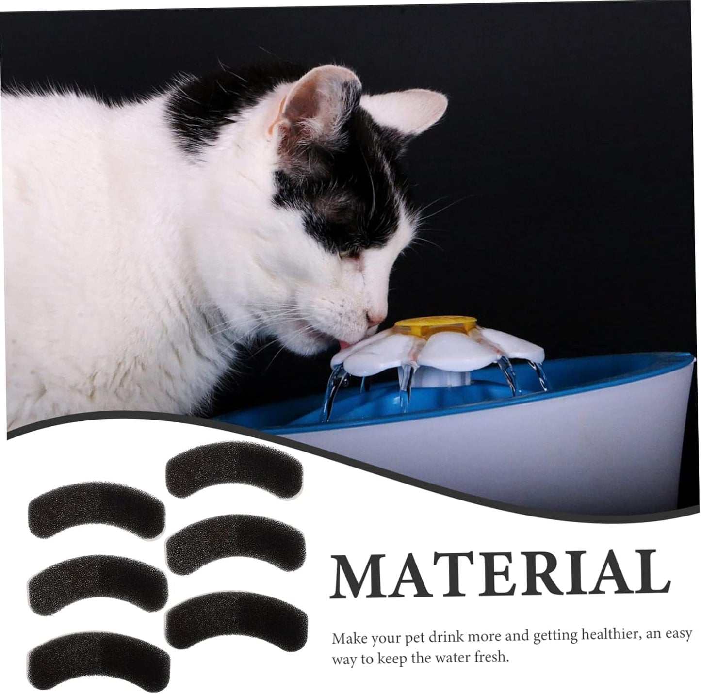 SUPVOX Pet Water Dispenser Filters Replacement for Cat Water Fountain and Dog Fountain Premium Deep Filtration Supplies for Fresh and Healthy Hydration 3.93X1.18X0.78 Inch