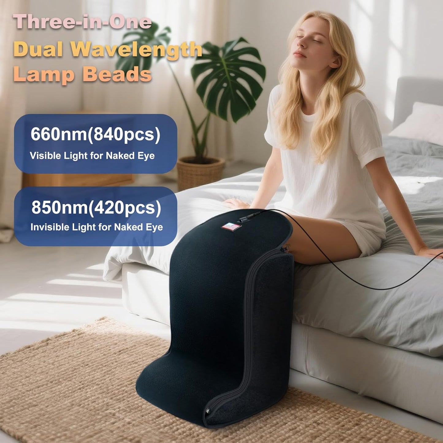 Red Light Therapy Device for Feet, Knees, Ankles & Legs – 2026 Upgraded 4 Therapy Modes, 5 Intensity Levels, 10–90 Min Timer, Red & Infrared Light Therapy for Home & Travel Use (13.8 × 11 × 18 in)