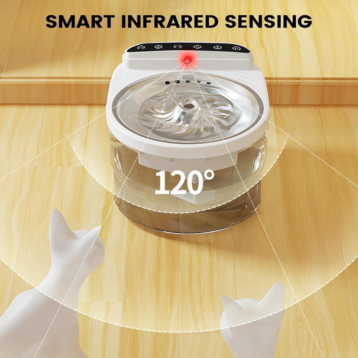 Wireless Water Fountain for Cats, 3L with Intelligent Motion Sensor | Drinker for Cat, Dog, Puppy – for Kittens, Puppies and Dogs, Hydration and Feeding, Indoor, Home, Living Room