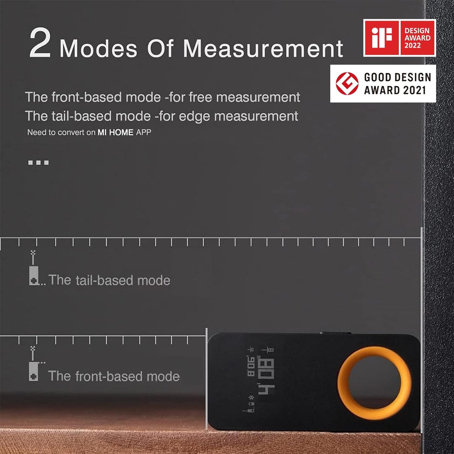 HOTO Laser Measuring Tool, Gifts for Men, Pocket-Size 98Ft Digital Laser Tape Measure ±2mm Accuracy, USB-C Rechargeable, OLED Display, Ft/M/in Unit Switch, Real-time Data Sync, Cool Gadgets & Home Use