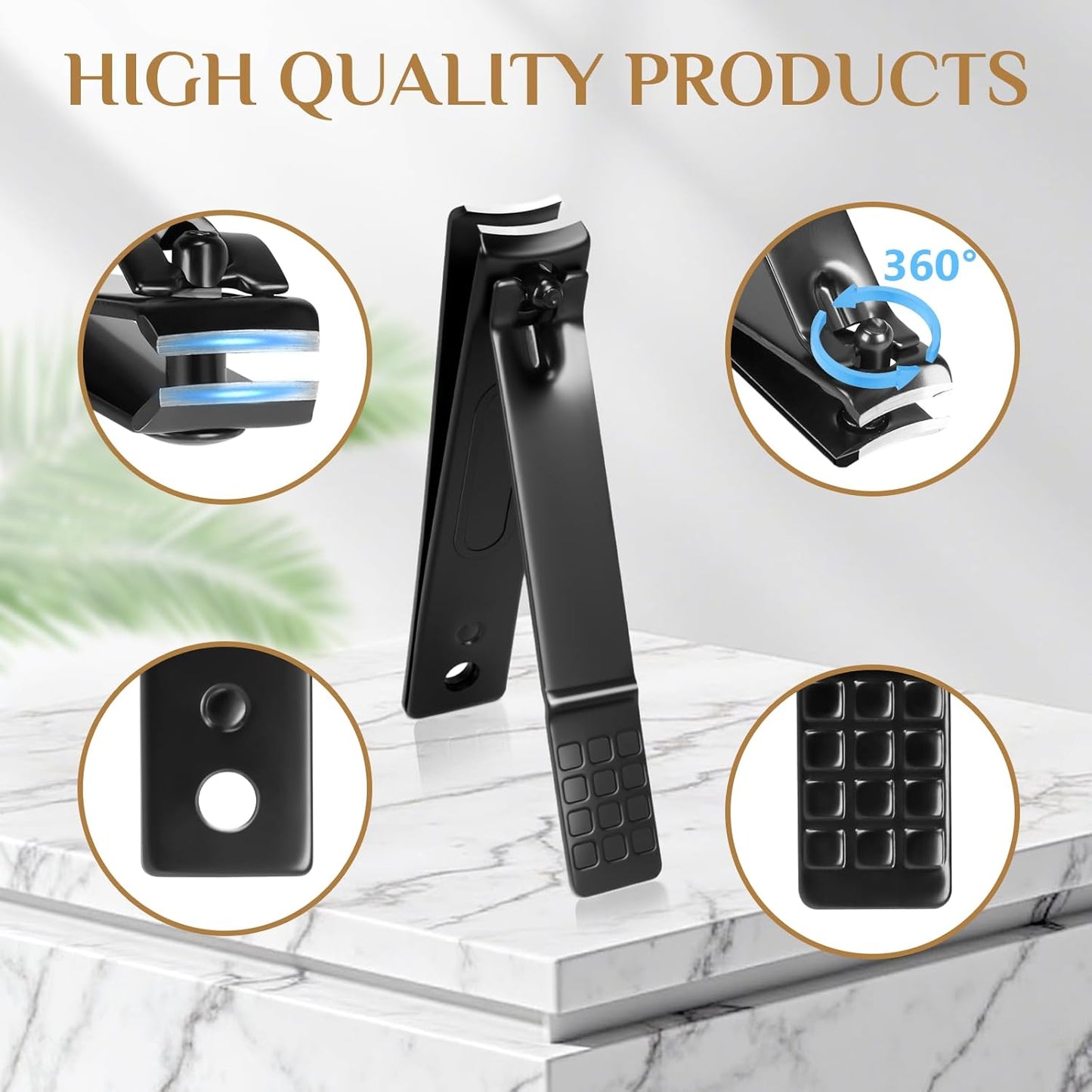 Manicure Set Professional Nail Clipper Kit-26 Pieces Stainless Steel Manicure Kit,Nail Care Tools with Luxurious Travel Case Nail Grooming Kit Present for Men Husband Boyfriend Parent (Black)