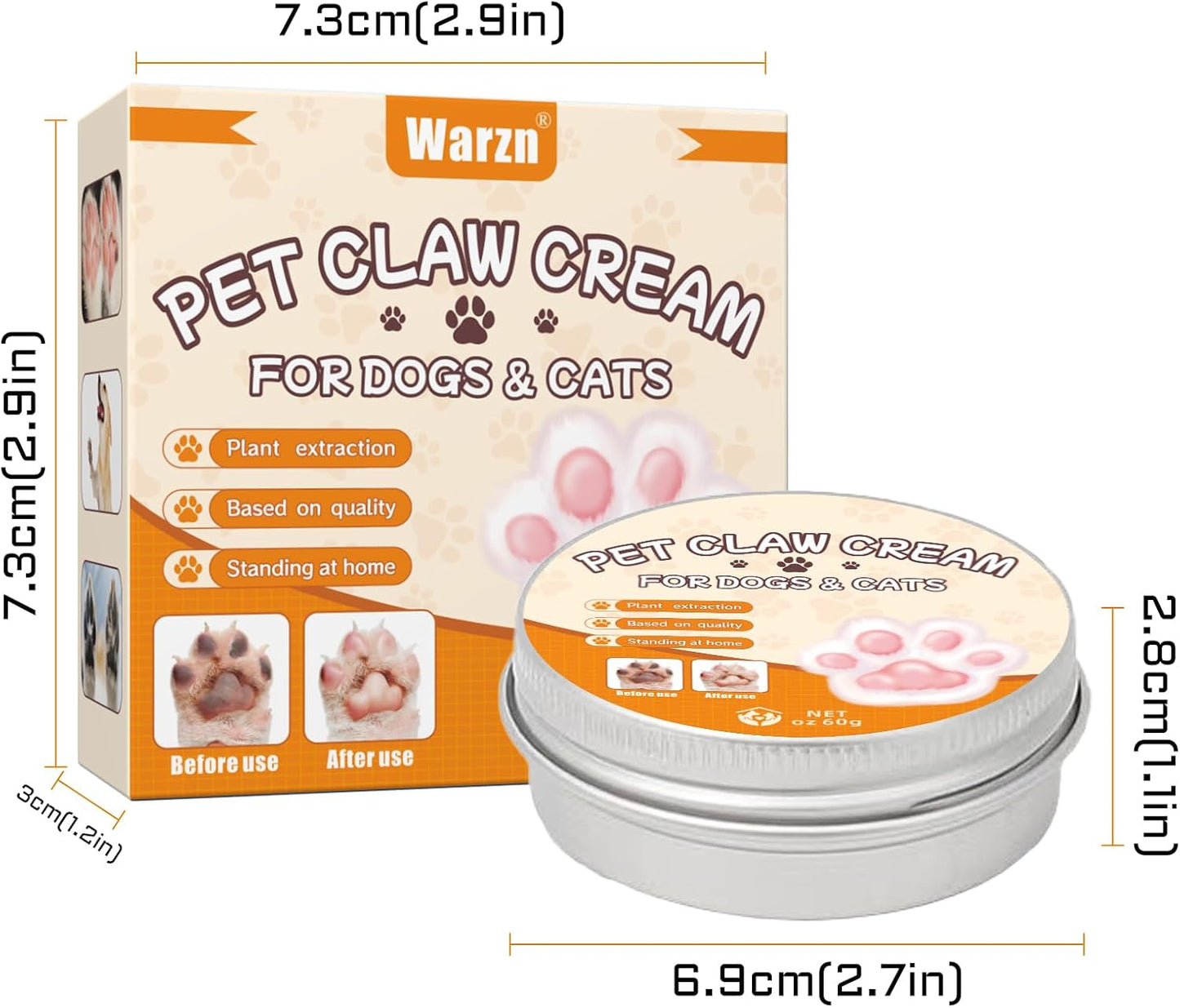 Paw Soother Balm Pet Paw Balm Moisturizer for Dry, Cracked Paw Pads, Helps Moisturize & Condition Winter-Worn Paws, Daily Paw Care