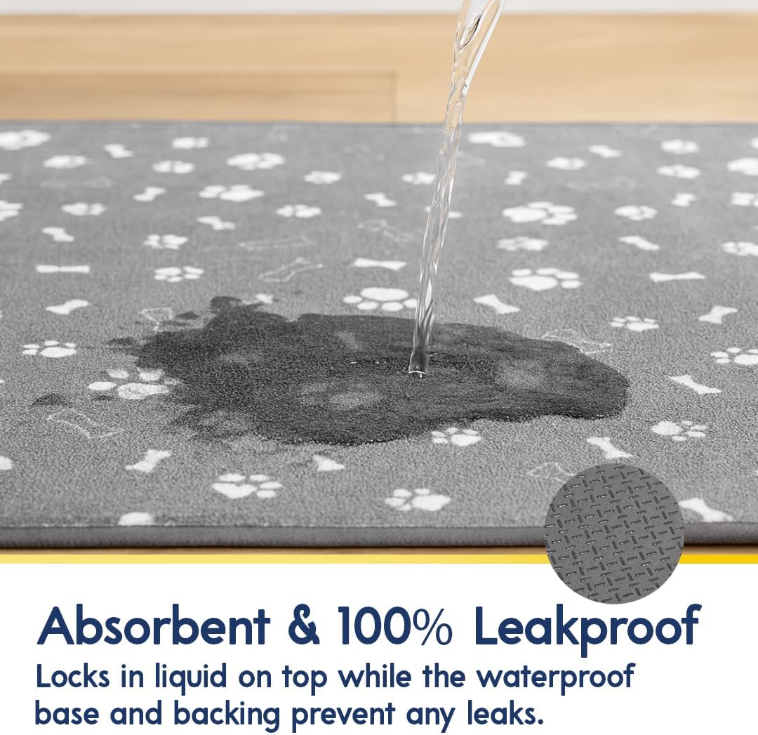 Muddy Mat® Washable Pee Pads for Dogs, Super Absorbent Reusable Puppy Pads–100% Waterproof Pee & Potty Training Pads for Pets, Non-Slip Dog Pads for Crates, Playpens and Floors - 2 Pack, Grey 24"x36"