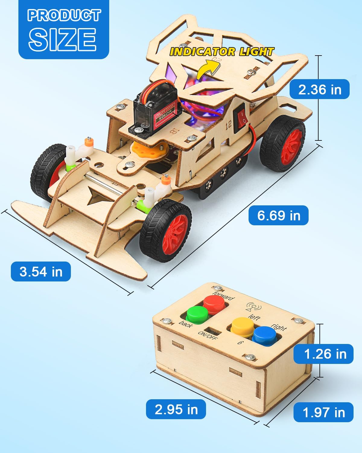 Poraxy STEM Kits for Kids 8-10, STEM Toys for Boys Ages 8-13, Remote Control Car, Wooden 3D Puzzles 8-12 Science Projects Building Model, Birthday Valentines Gifts for 9 11 14 Year Old Teen Boys Girls