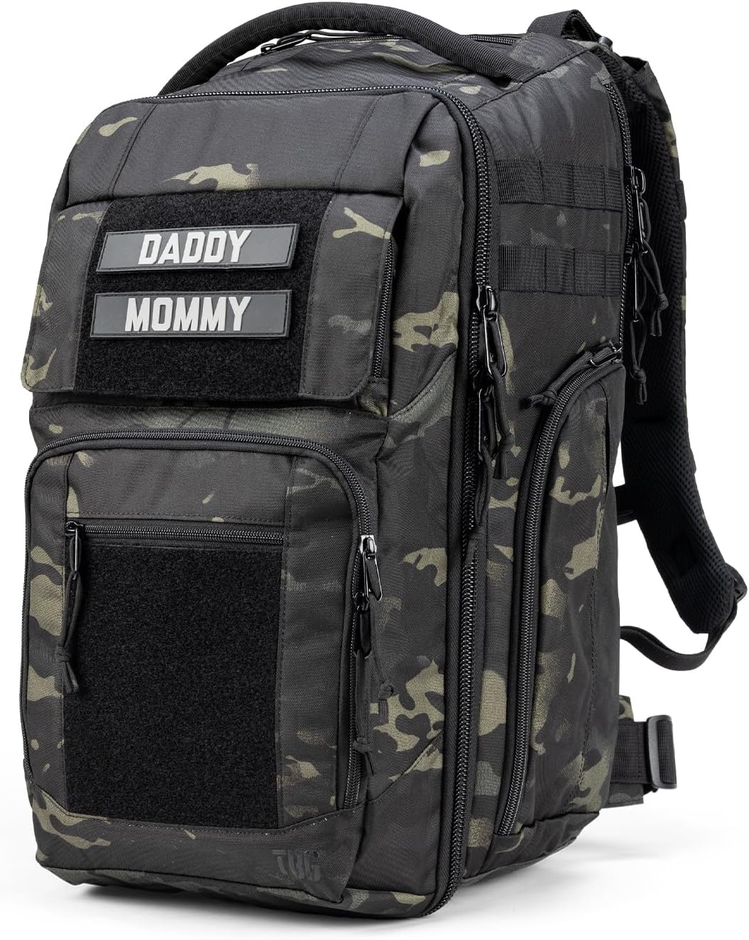 Tactical Baby Gear Everyday Tactical Diaper Bag Backpack for Dads – Includes Changing Mat, Stroller Straps, Built-In Wipes & Cooler Pouch (Multicam Black Everyday)