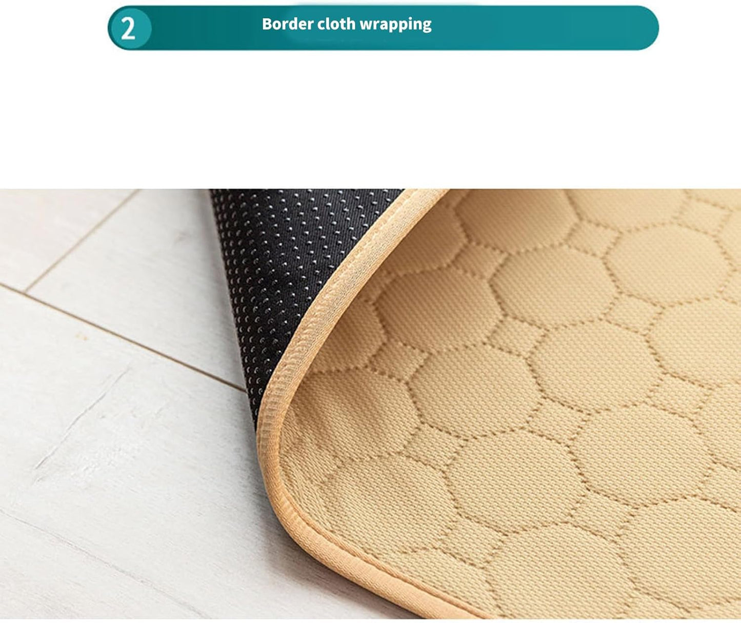 Washable Dog Mat with Quick Absorbing Polyester for Indoor Pet Nonslip Backing and Tear Design Absorbent Pet Training Pad