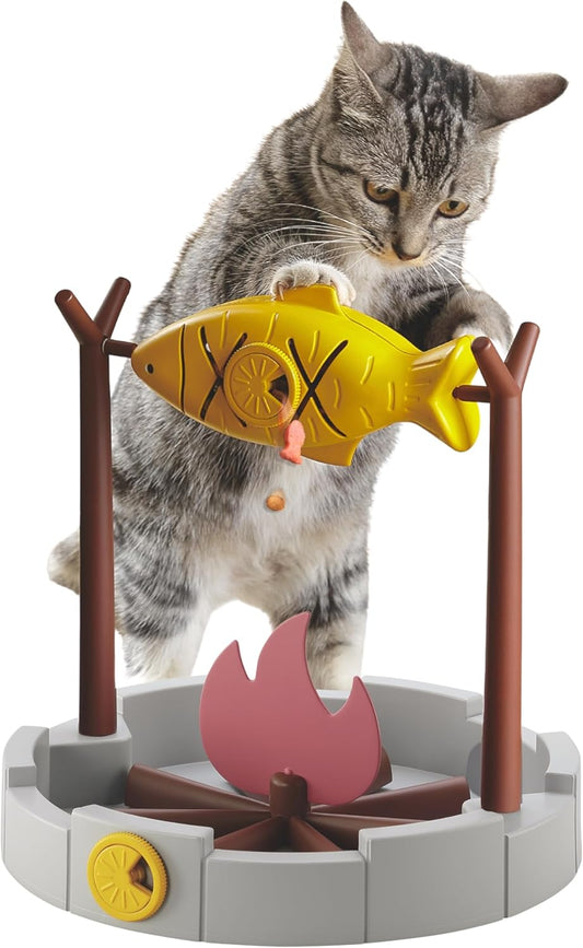 PetPals Cat Slow Feeder, Treat Dispenser - Interactive Cat Puzzle Toy for Small Pets & Kittens, Mental Stimulation Pet Food Feeding Toy, Dry Food Dispensing Cat Toy