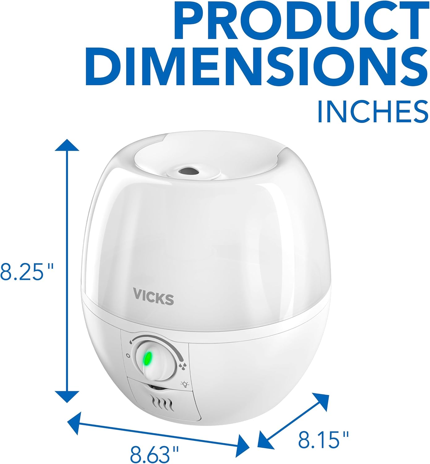 Vicks Humidifier 3-in-1 SleepyTime Cool Mist Humidifier for Baby & Kids Rooms with Color Changing Night Light and Essential Oil Diffuser, White