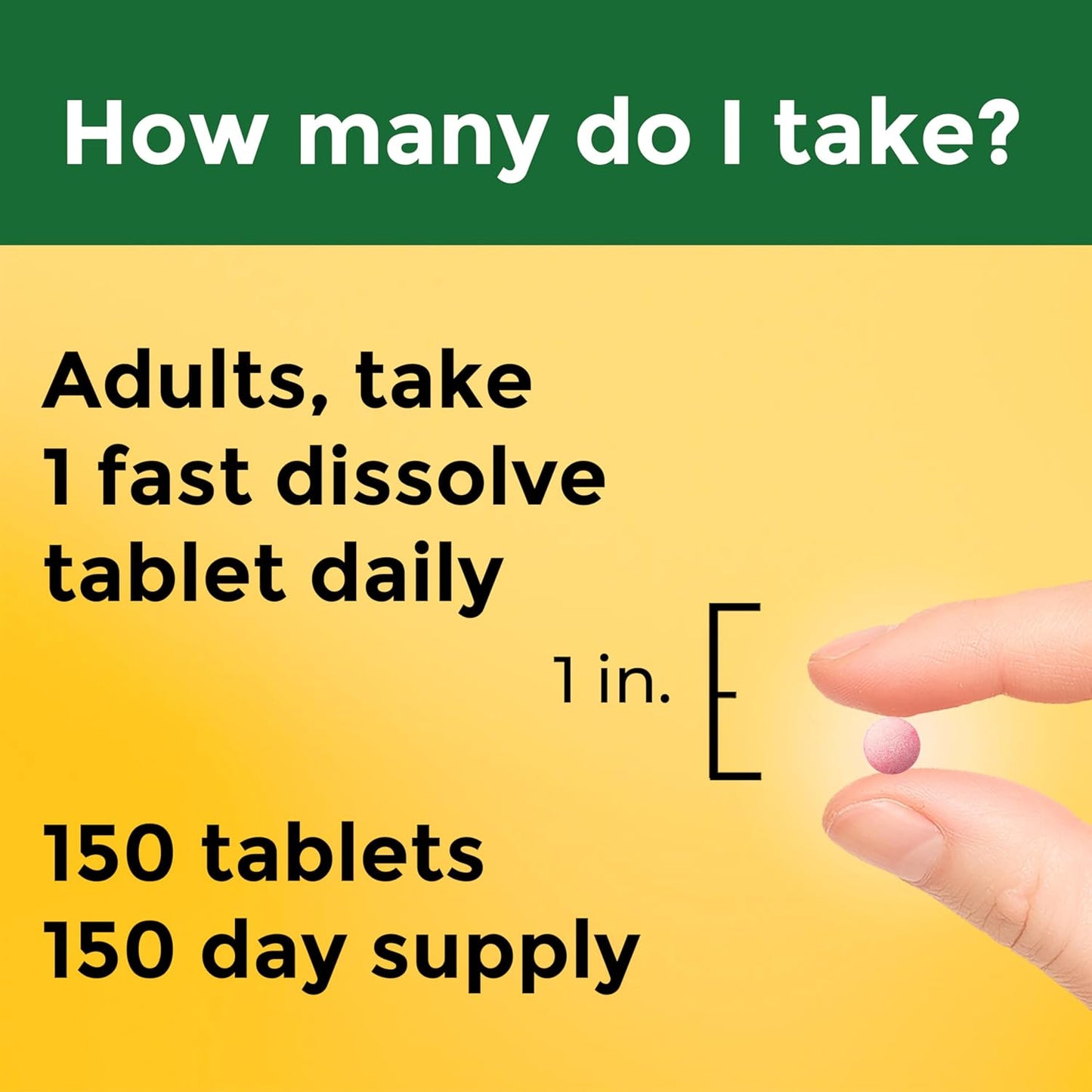 Nature Made Vitamin B12 1000 mcg, Easy to Take Vitamin B12 Sublingual Tablets for Energy Metabolism Support, 150 Sugar Free Fast Dissolve Tablets, 150 Day Supply