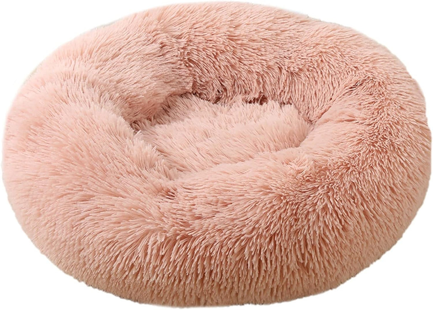 Round Dog Beds for Medium Dogs Short Plush Bowl Shape Pets Bed for Medium/Large/Extra Large Dogs Comfortable Donut Cuddler Dog Bed with Washable Cover (Color : Pink, Size : Medium)