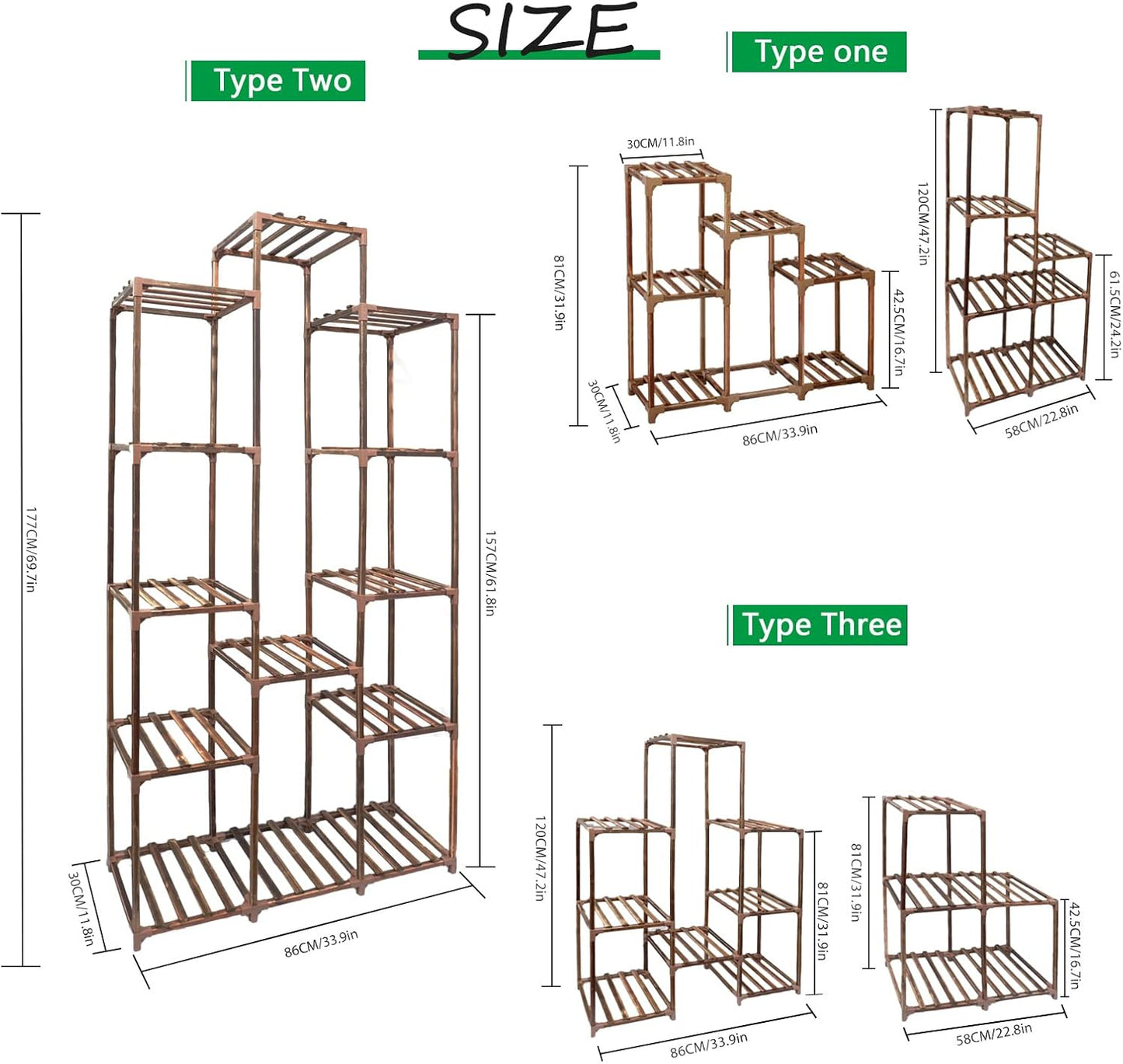 XXXFLOWER Plant Stand Indoor Outdoor 13 Tiers Wood Plant Shelf for Multiple Plants ，Large Plant Rack for Window Garden Balcony Patio Porch Living Room