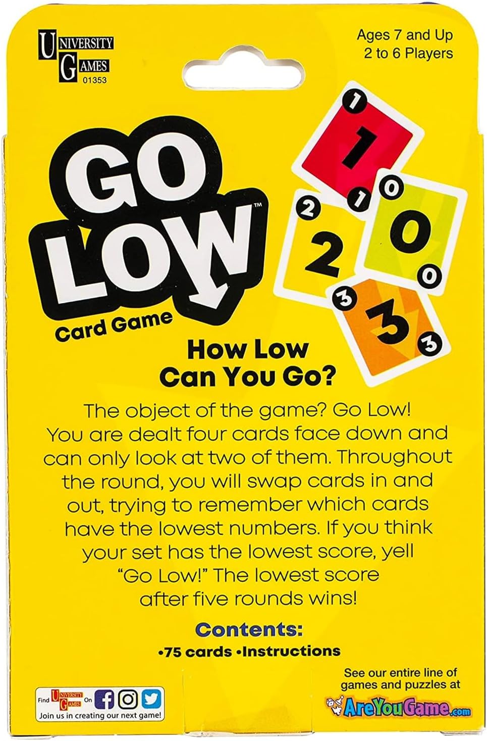 University Games Go Low Card Game Small