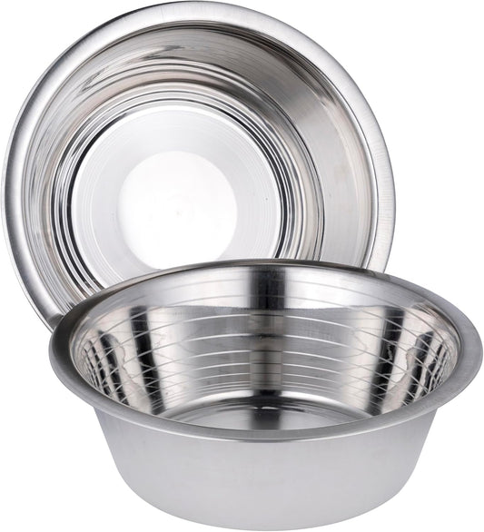Bosky 2 Pack Stainless Steel Dog Bowls 8.8" Diameter for Food or Water ~ Ideal for Use on Floor or for Elevated Pet Feeder Stands (8 Cups)