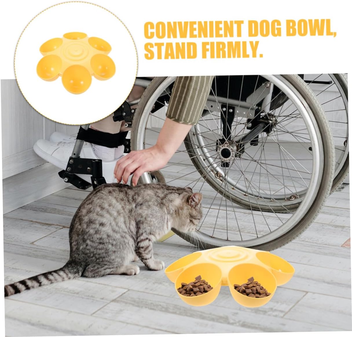 FAVOMOTO 2pcs Flower Petal Shaped Pet Food Bowls Plastic Dog Feeding and Drinking Bowls Household Dog Food Containers for Cats and Puppies Indoor Use