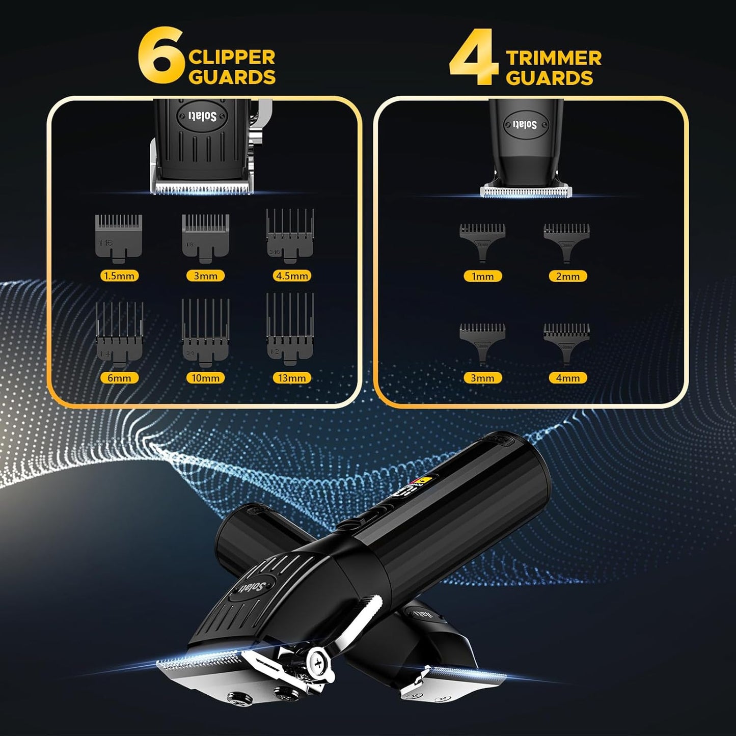 Professional Hair Clippers for Men Cordless Beards Trimmers Kit with LED Display Electric Beard Trimmer for Kid Rechargeable Trimmer Haircut Grooming Kit Gift for Men Women Barber Kids (Black)